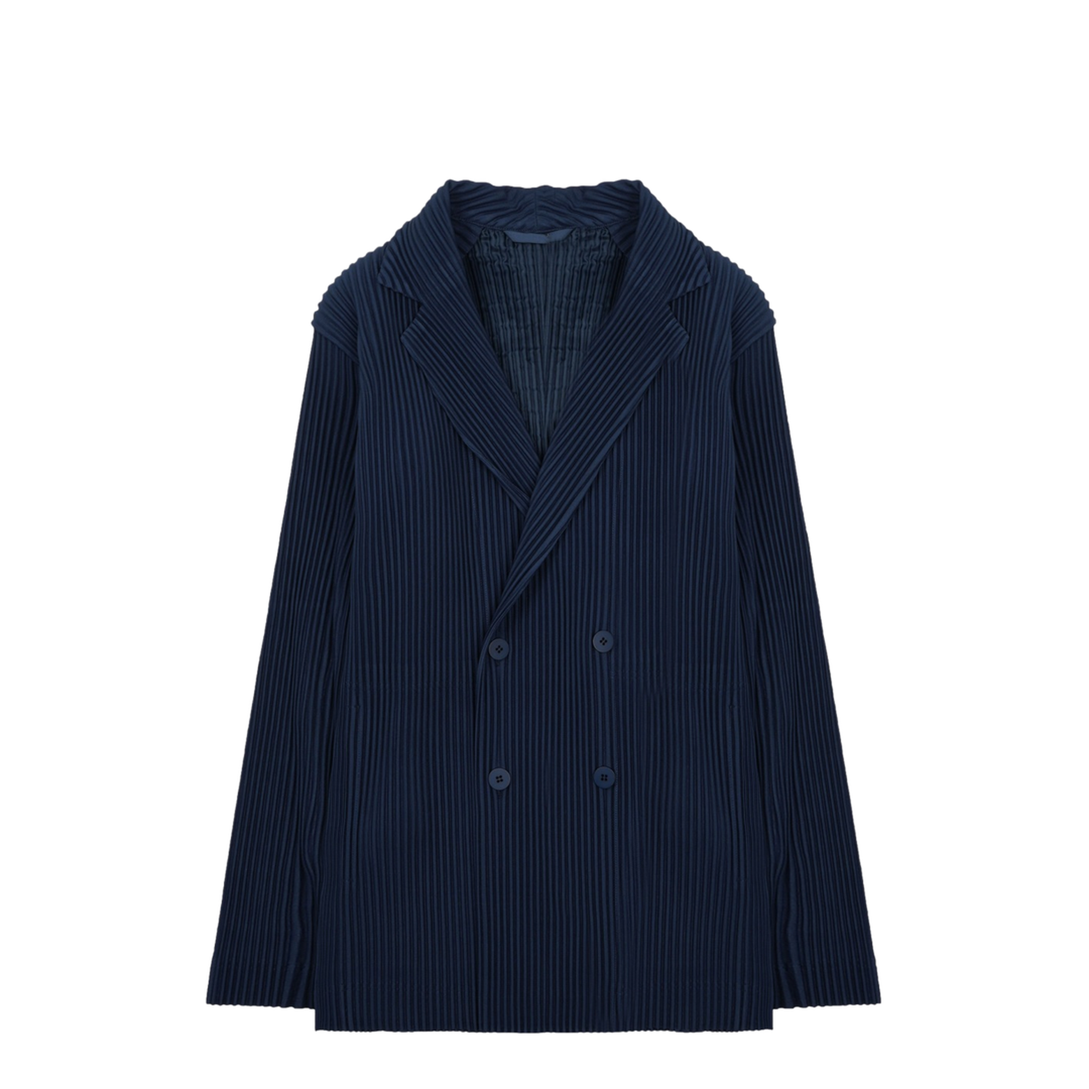 Double-Breasted Pleated Jacket
