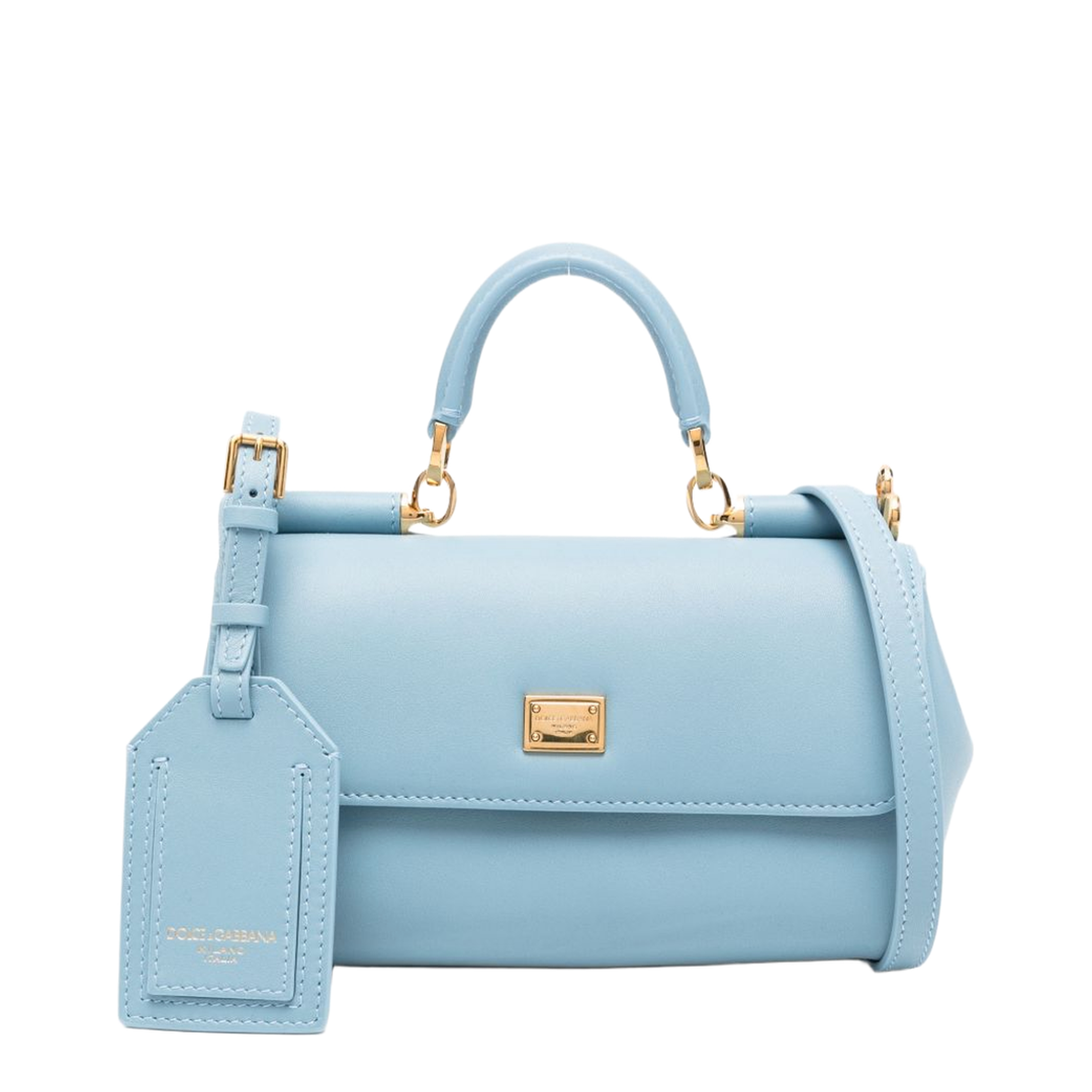 My Sicily Medium Calfskin Top-Handle Bag - Azure