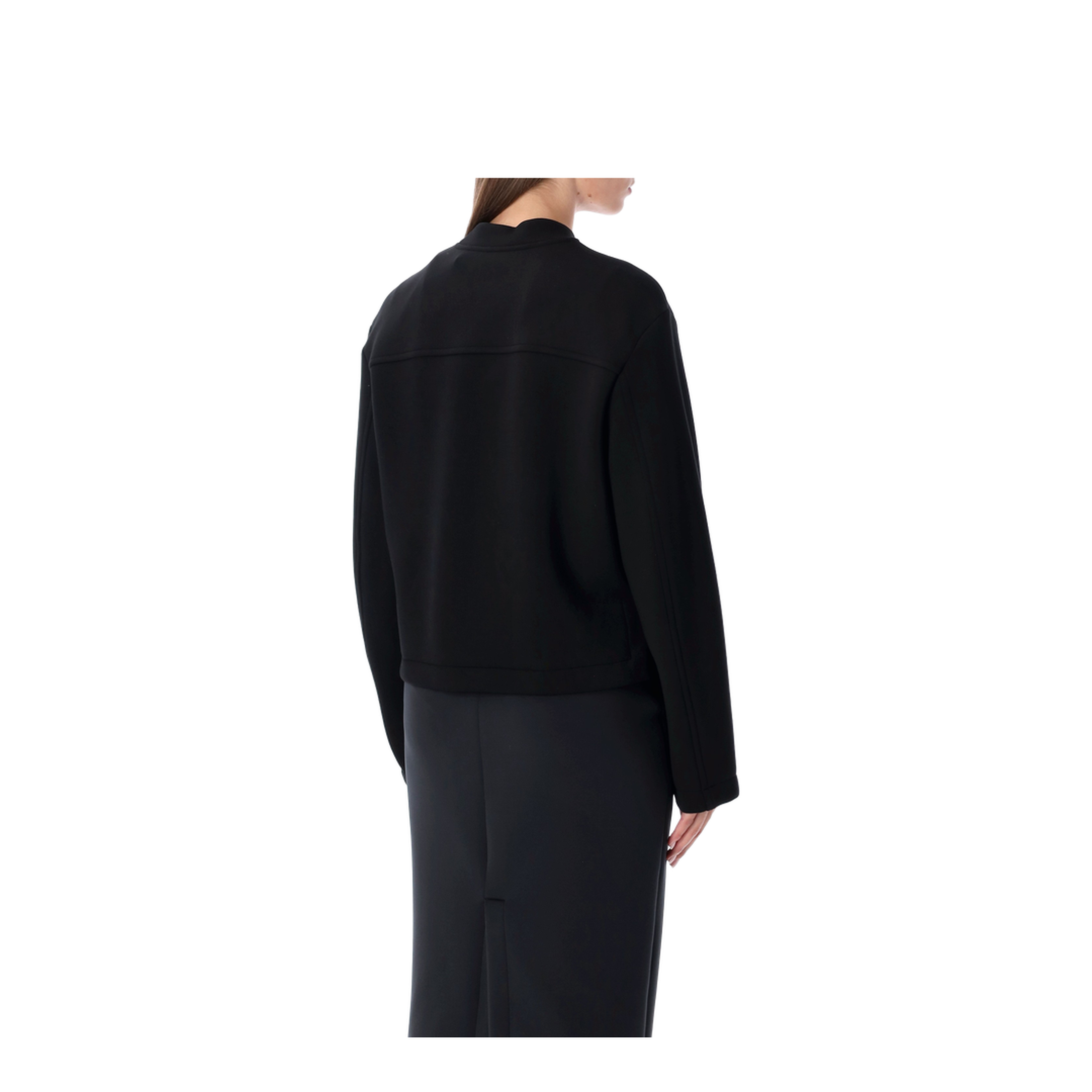 Black Sweatshirt with Asymmetric Hem