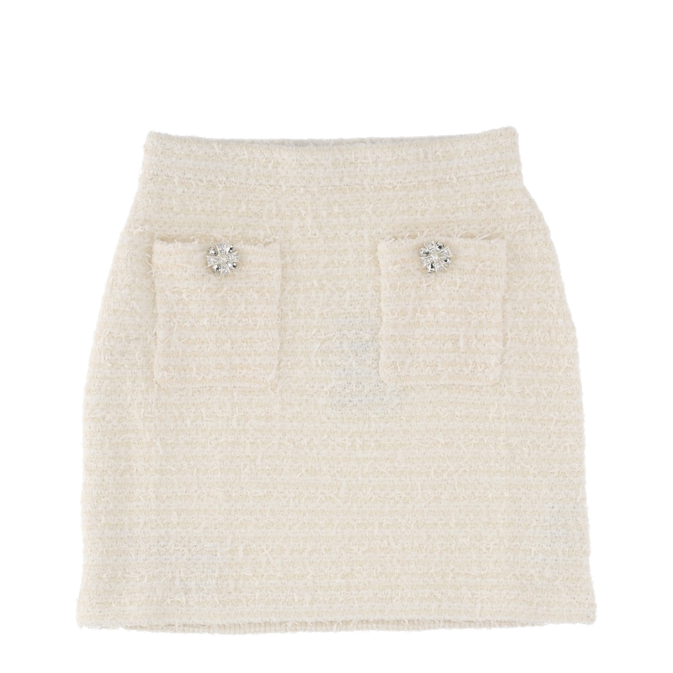 MAYFEYR - Self Portrait - Wool Miniskirt - AW25028SKCCREAM