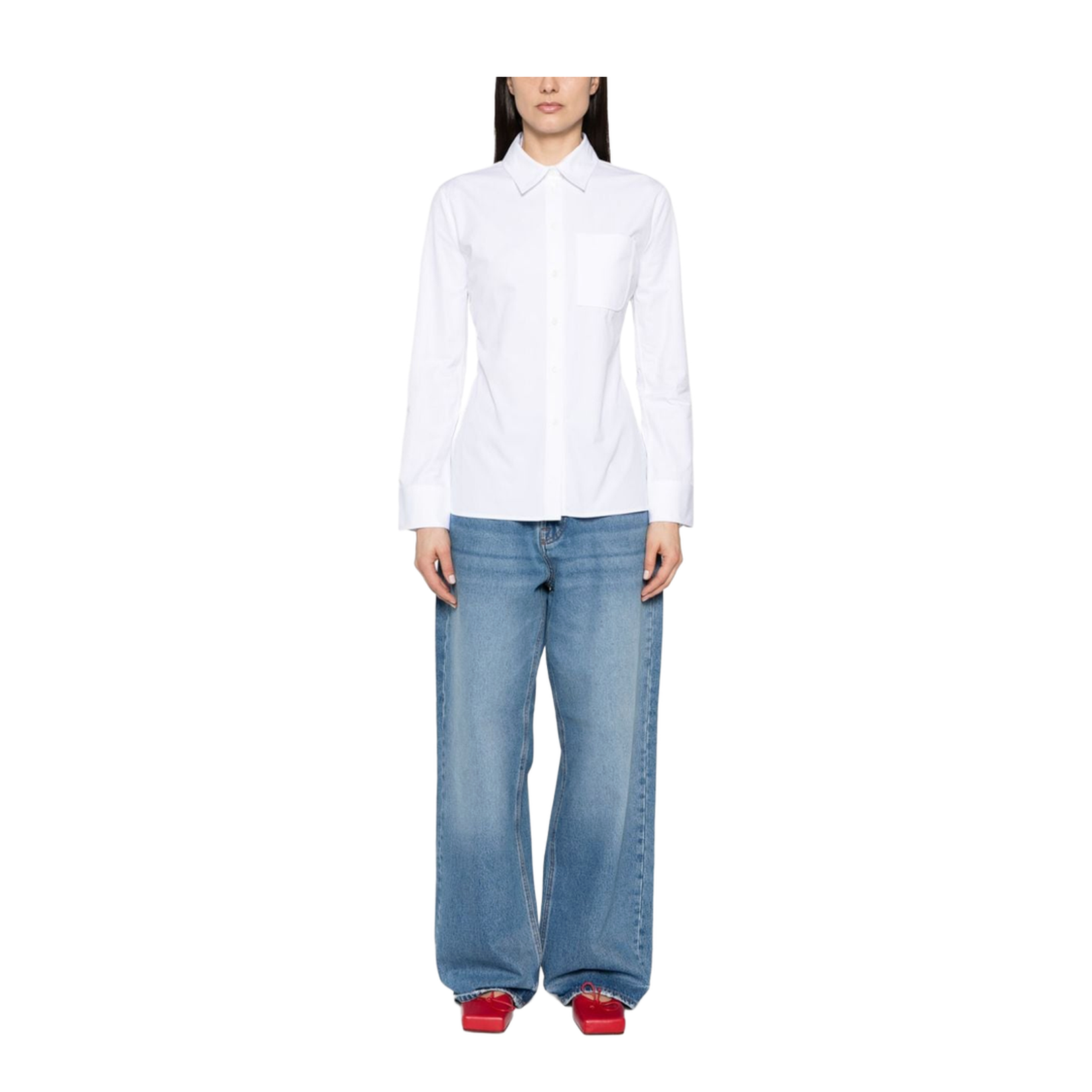 Cotton Poplin Shirt with Triangular Back