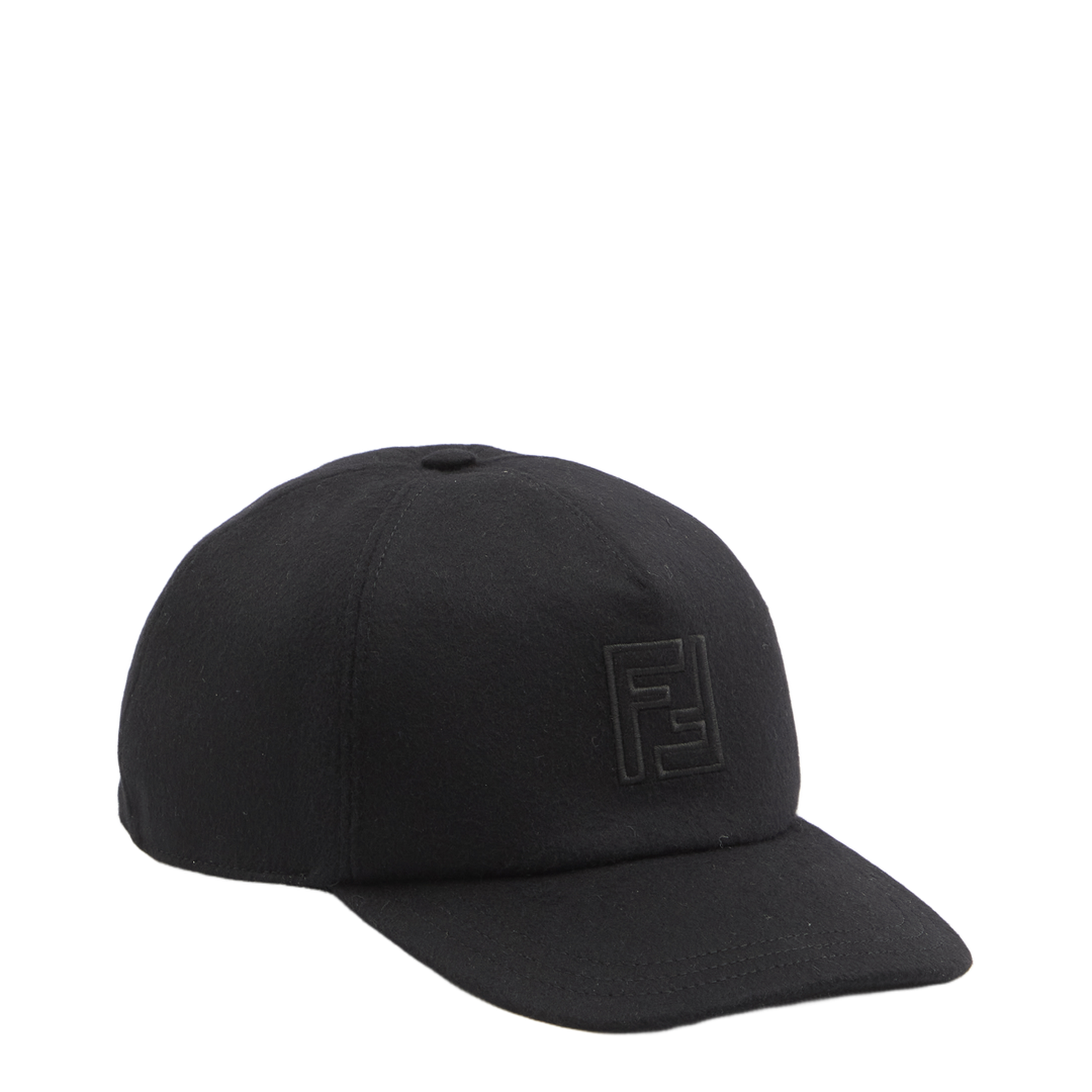 Black Wool and Cashmere Baseball Cap