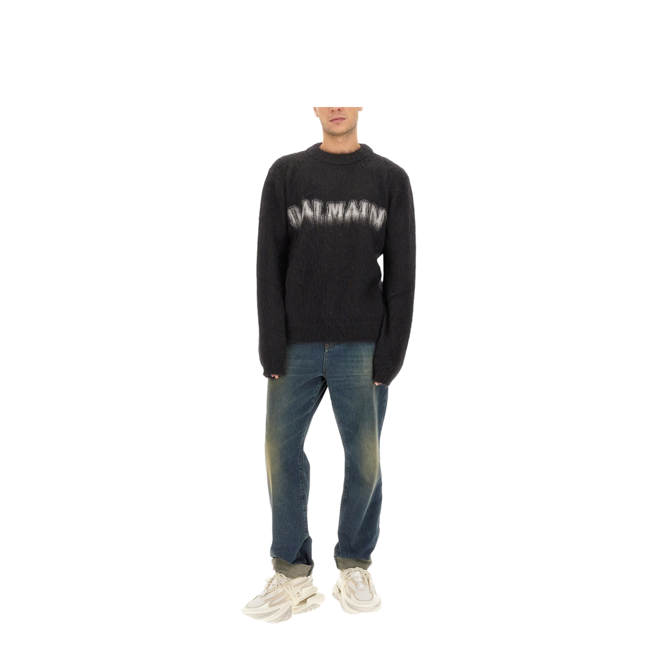 Logo-Print Brushed-Finish Jumper