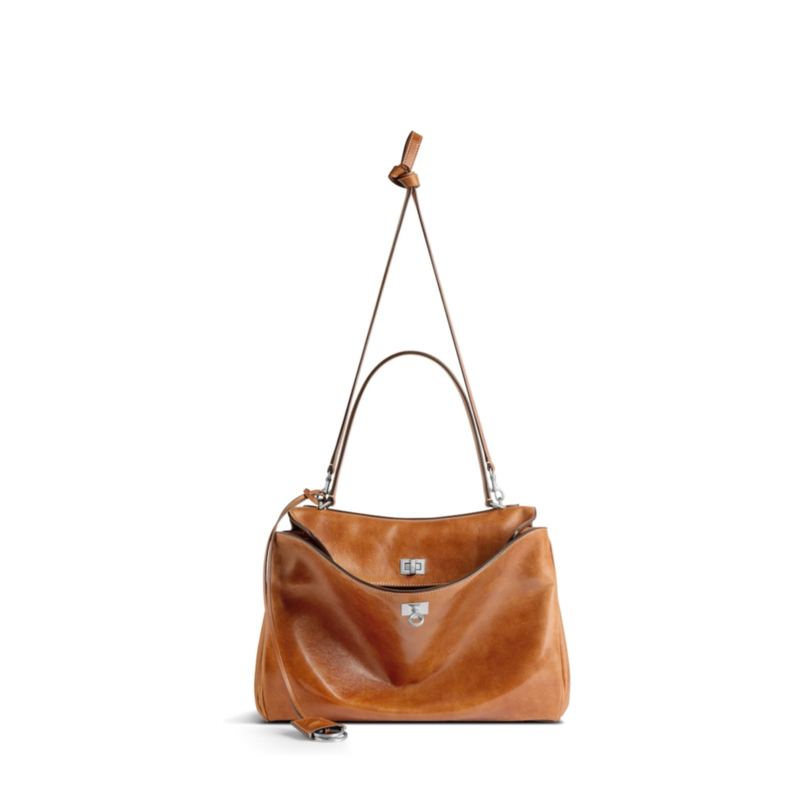 Caramel Leather Medium Rodeo Handbag