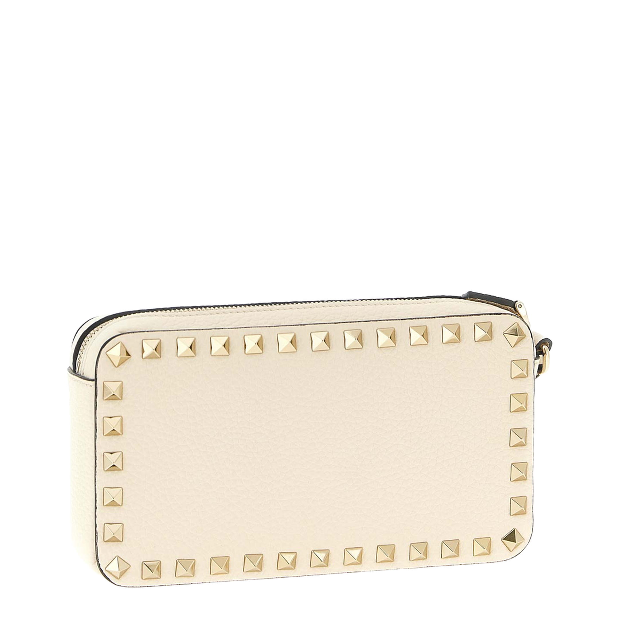 Rockstud Clutch Bag Leather White