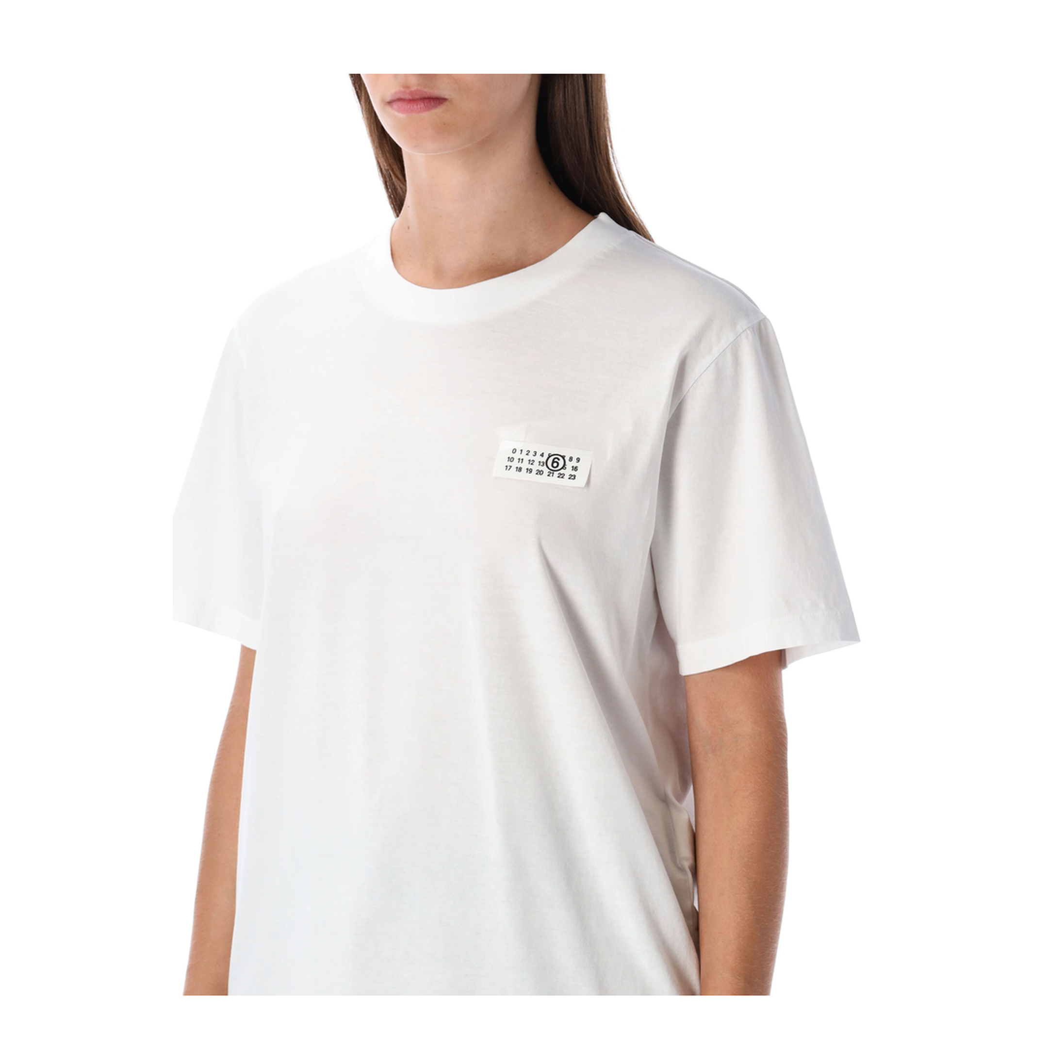 White Cotton Crew Neck Short Sleeves