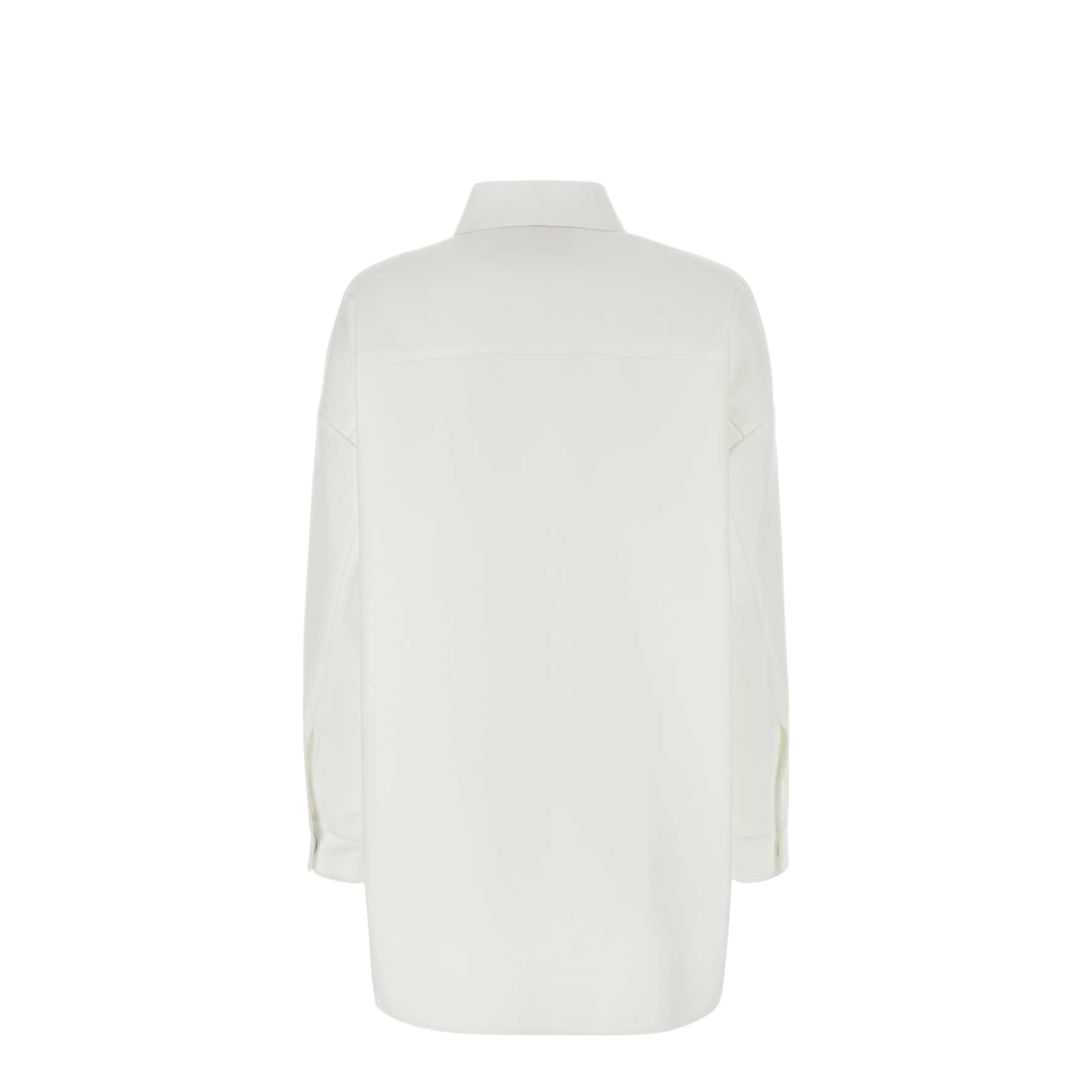 White Cotton Blend Oversize Shirt