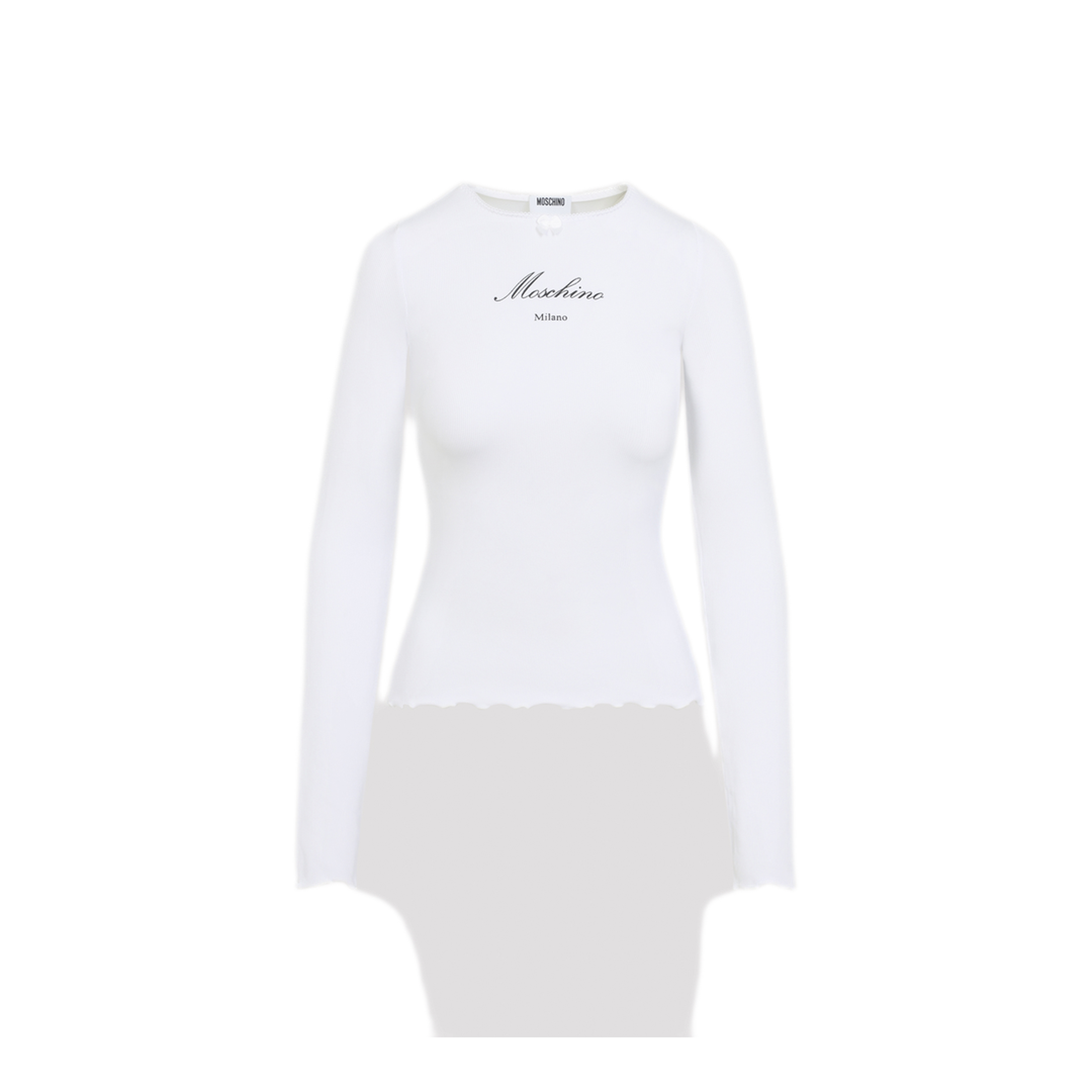 MAYFEYR - Moschino - White Long Sleeve Cotton T Shirt - 261E120305461001