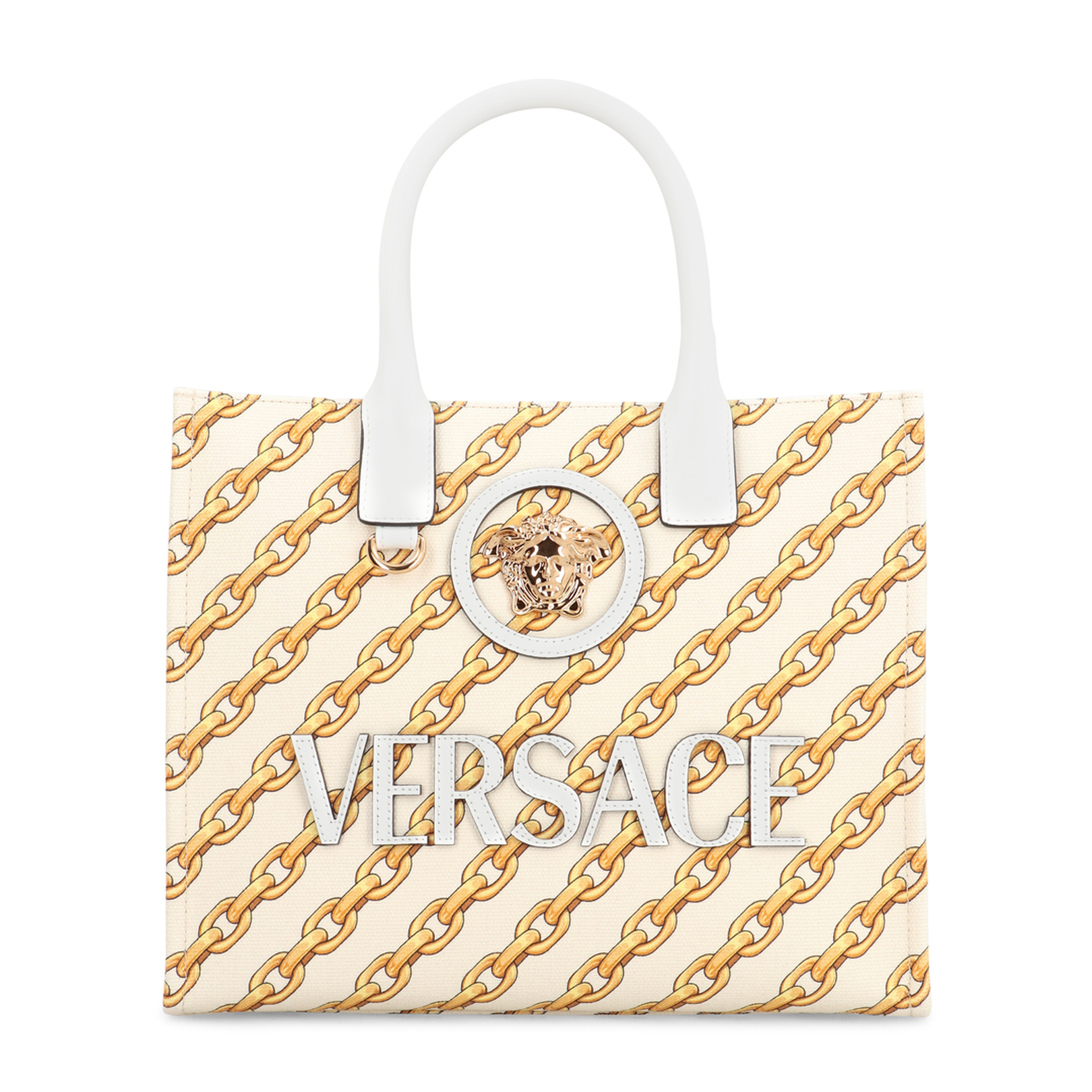 Chain Stripes La Medusa Small Shopping Bag