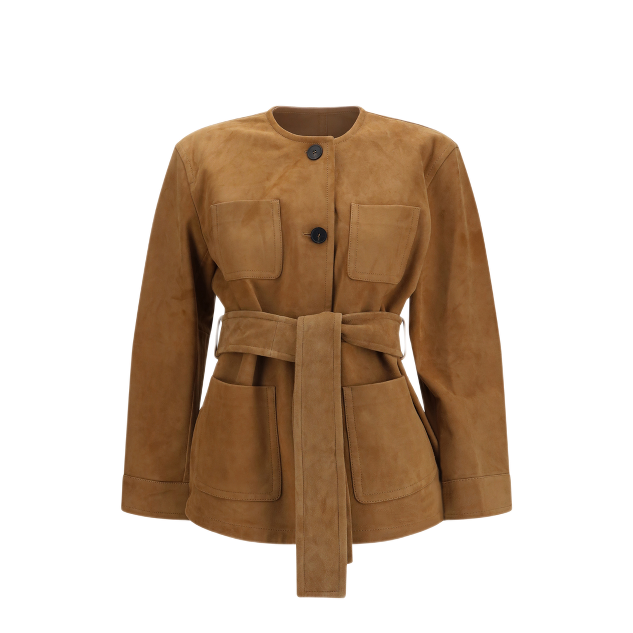 MAYFEYR - - Suede Leather Jacket With Belt - 2626446021600