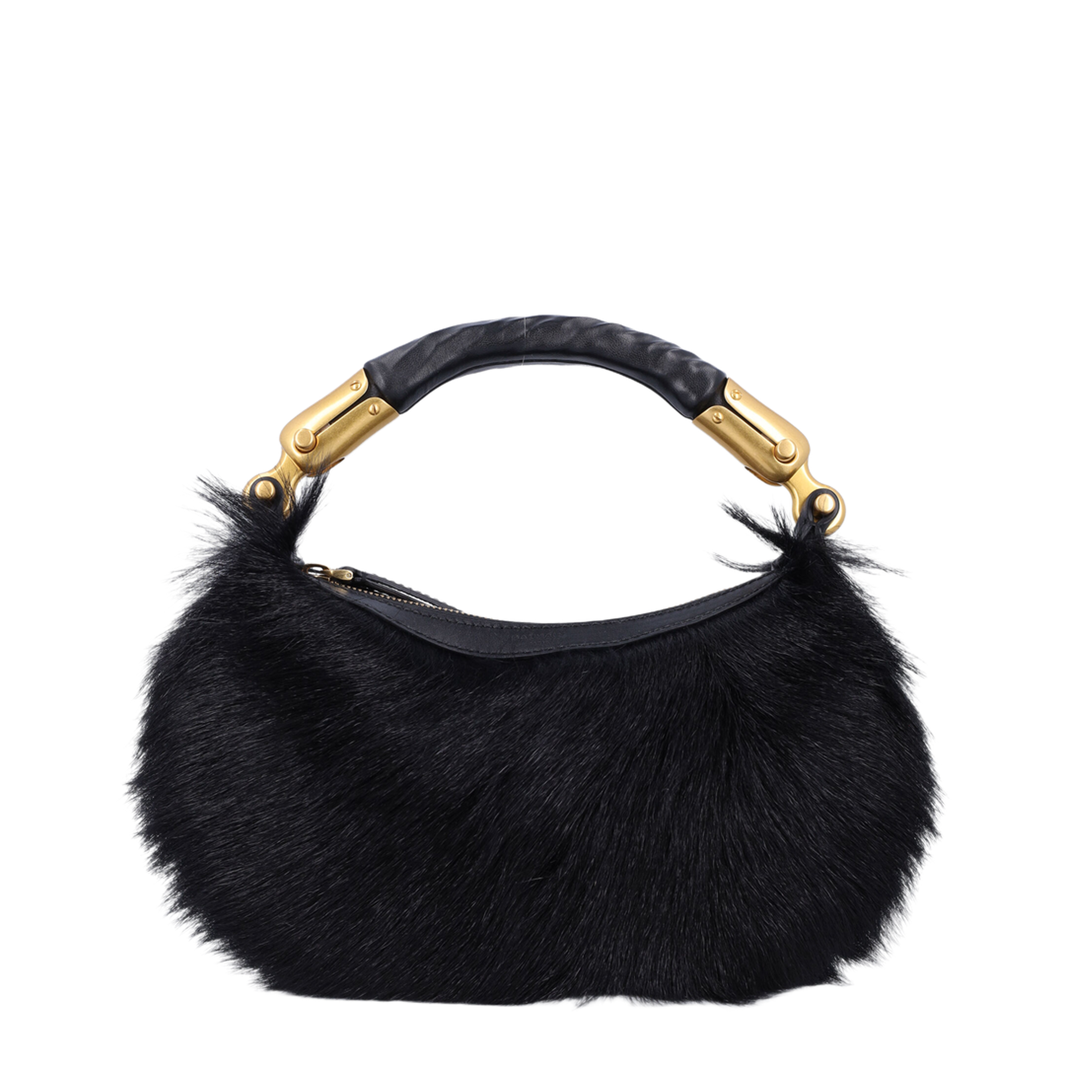 Goat Fur Handbag - Black