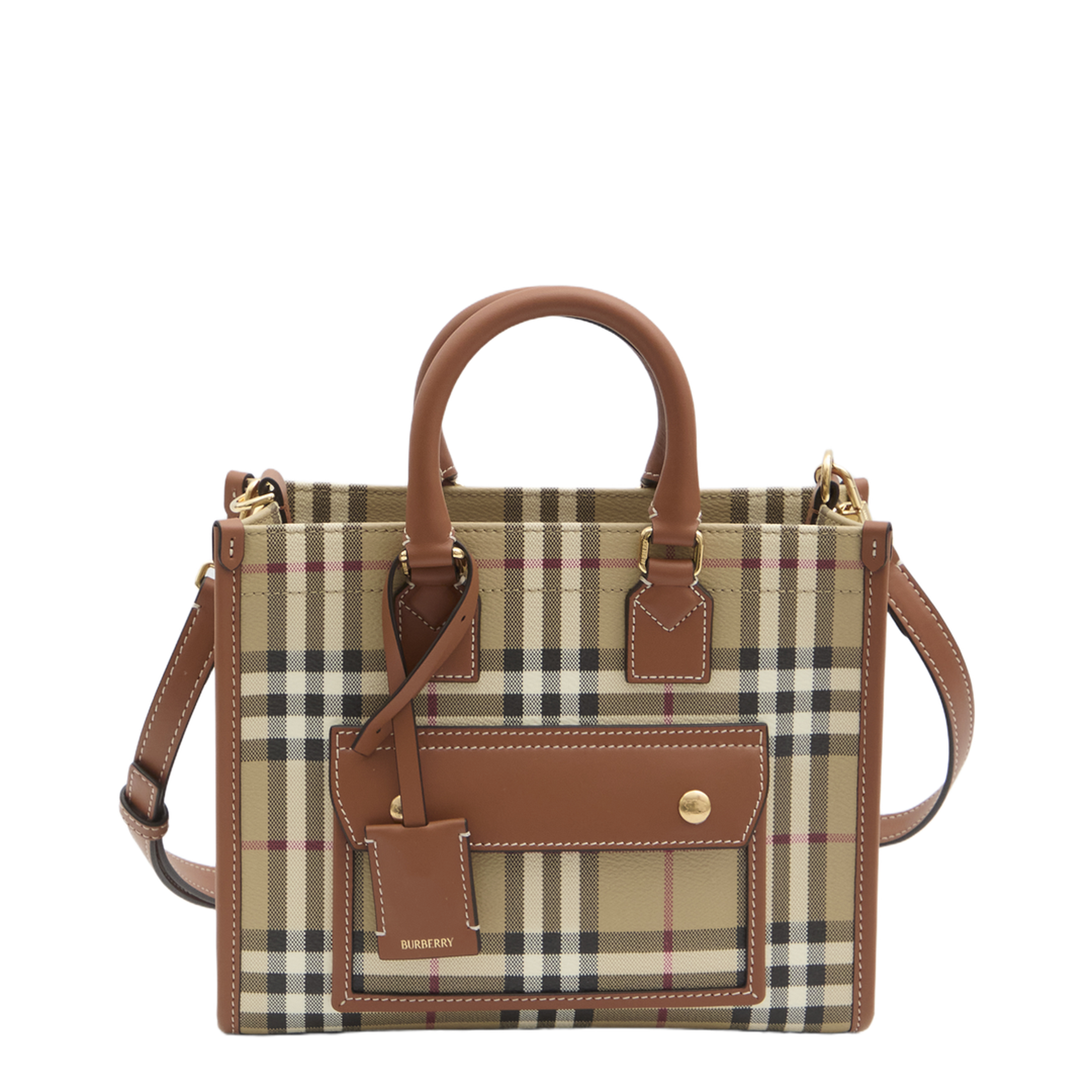 Mini Freya Tote Bag Check Coated Cotton Blend