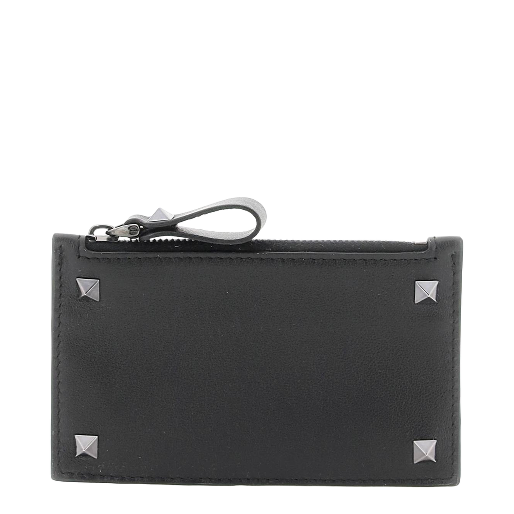 MAYFEYR - Valentino - Black Leather Rockstud Card Holder - 2Y2P0540VH30NO
