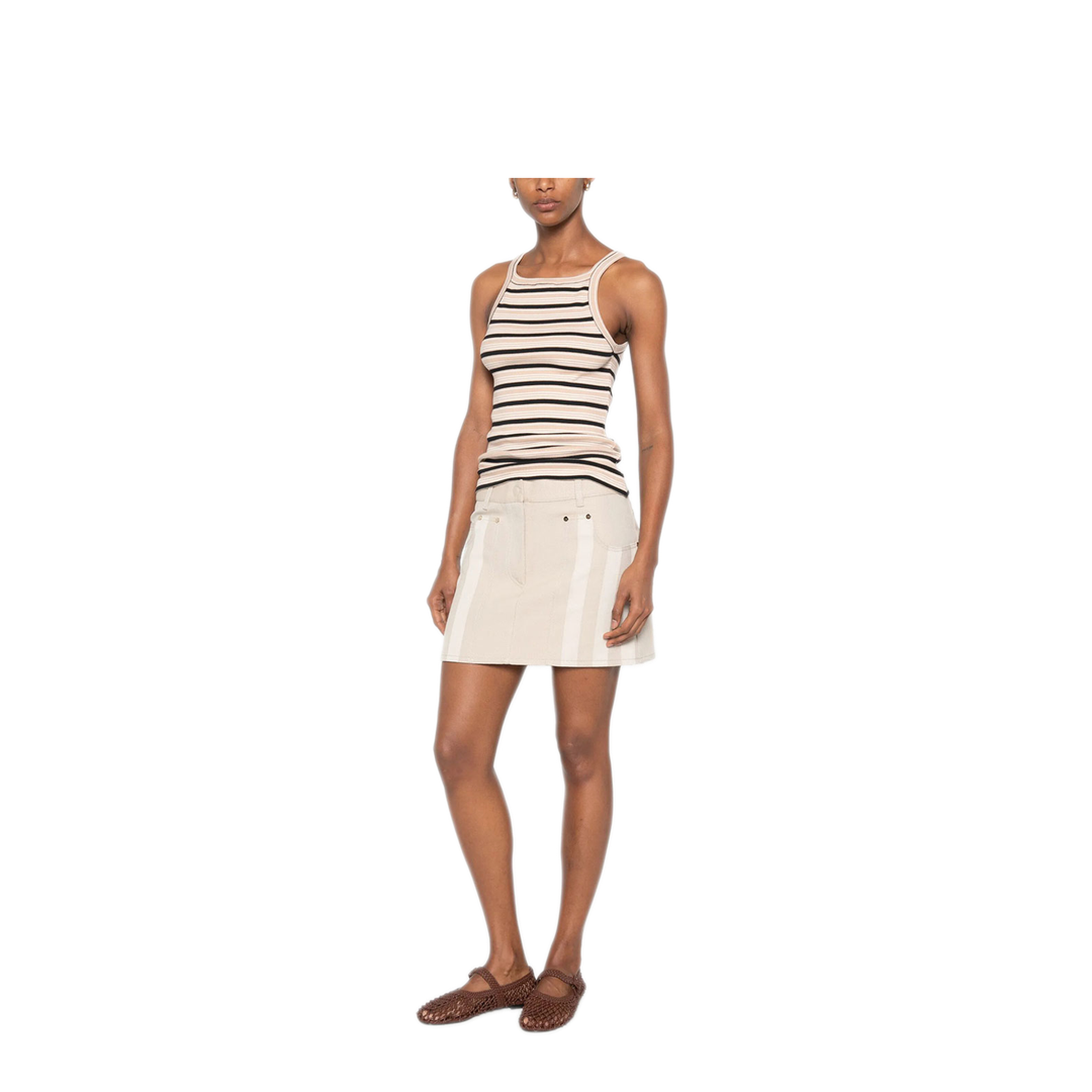 MAYFEYR - Fendi - Multicolour Cotton Striped Knit Top - FS7966AW88