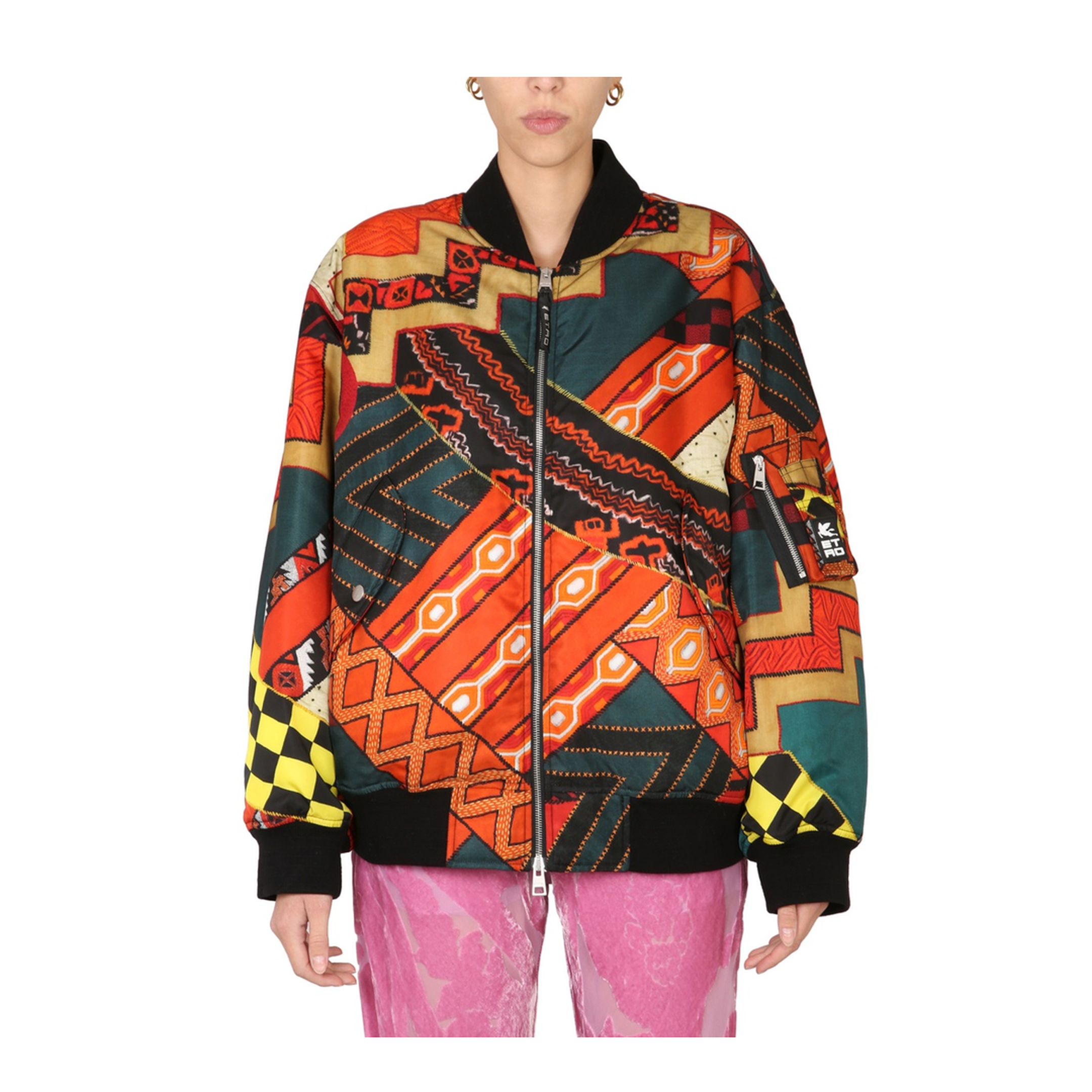 Patchwork Bomber Jacket