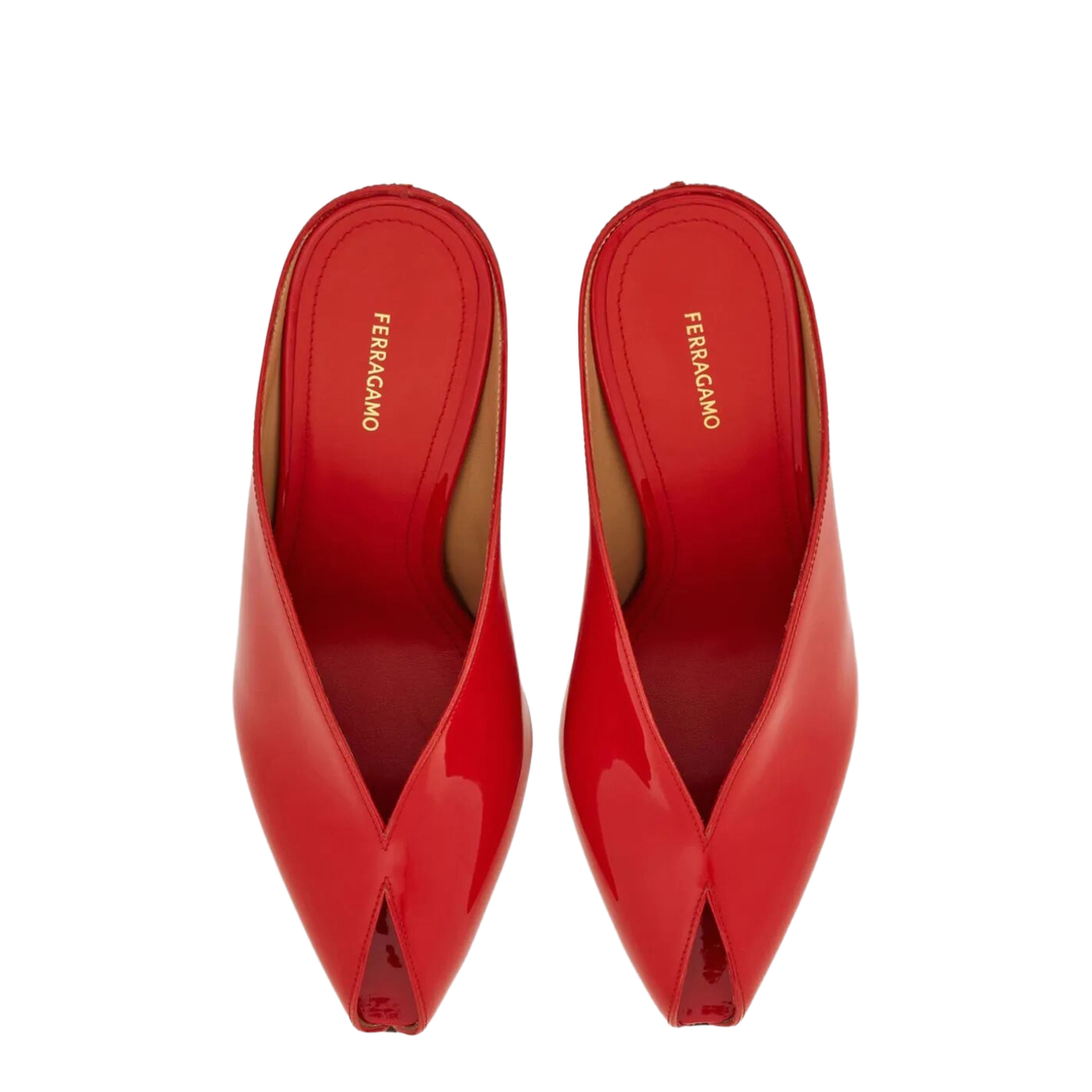 MAYFEYR - Ferragamo - Alicia 95 Peep Toe Patent Leather Mule - 01K8740787683