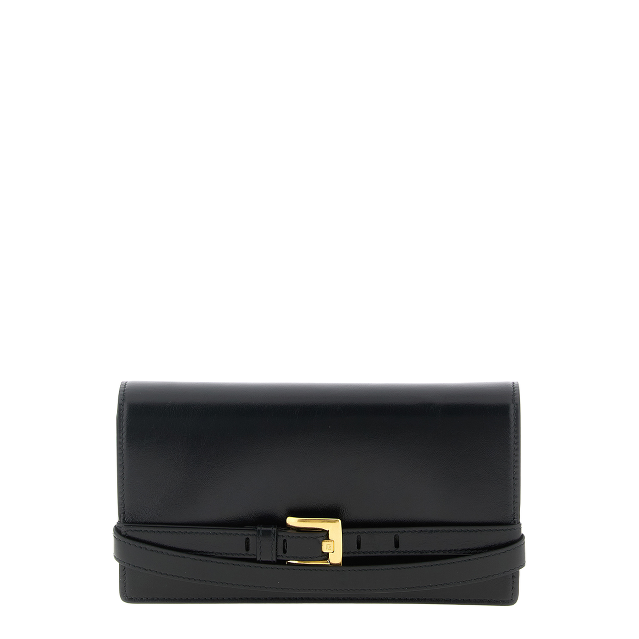 Crinkled Leather Wallet with Shuffle Chain