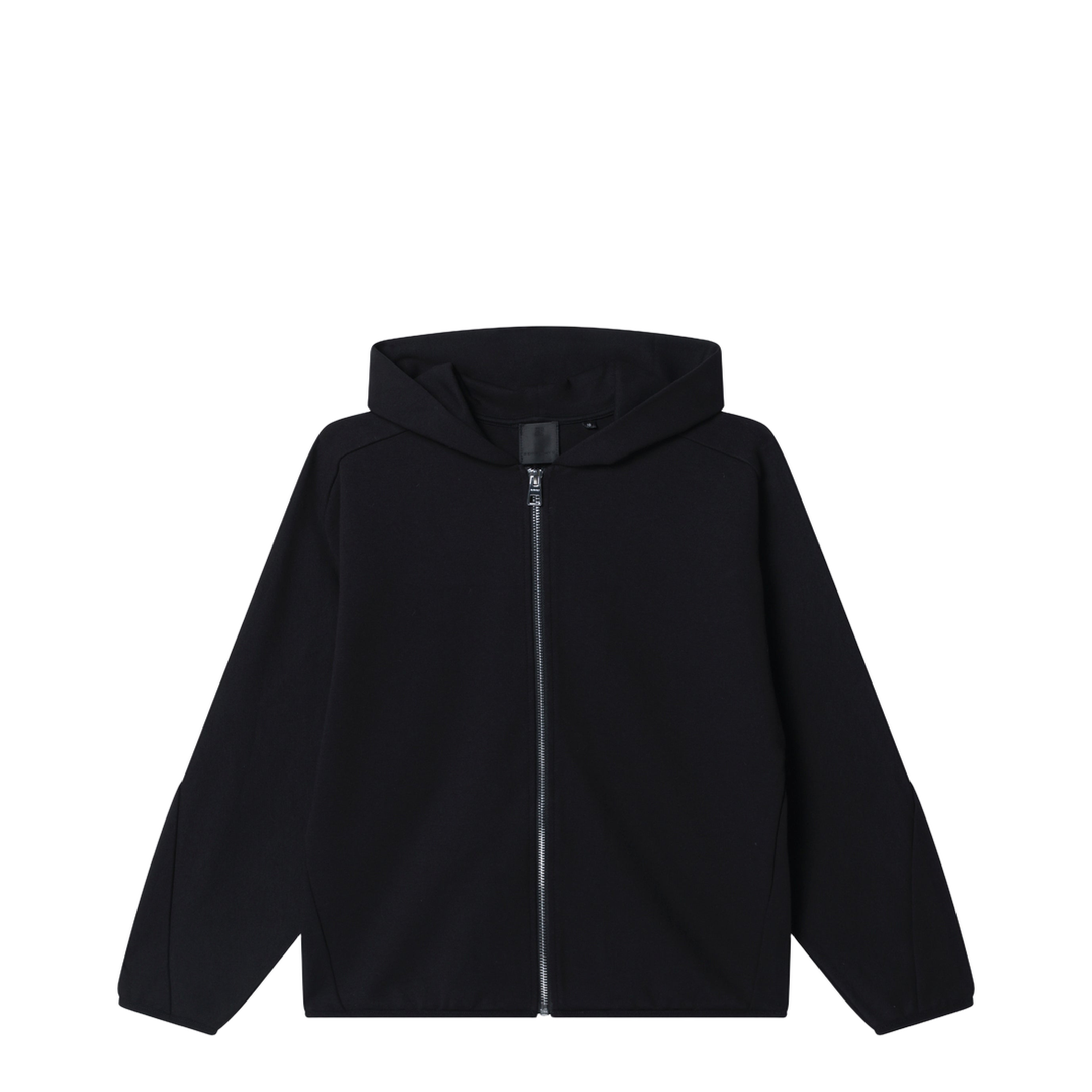 Black Zip-Up Sweatshirt with Logo Embroidery