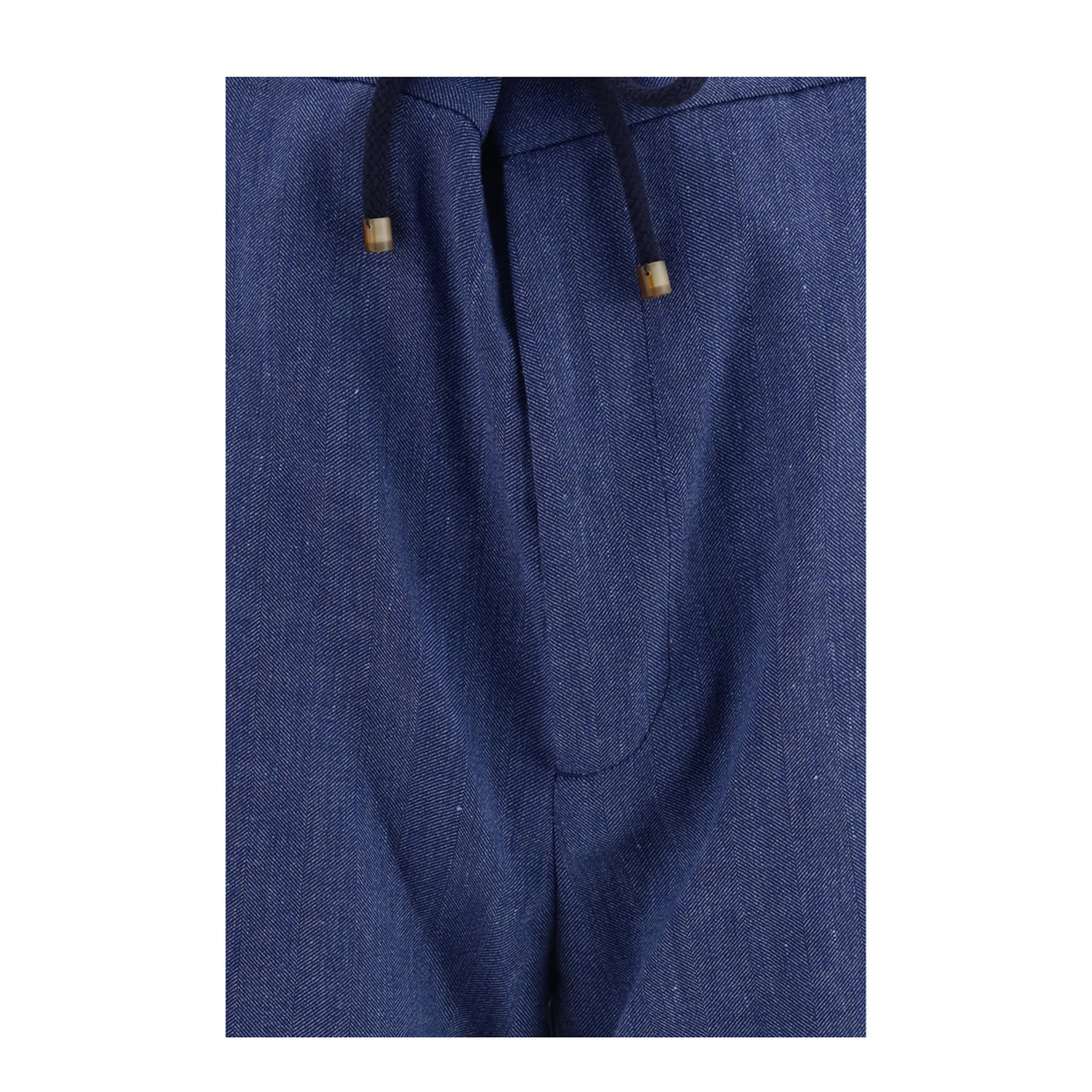 Linen and Virgin Wool Chevron Bermuda Shorts