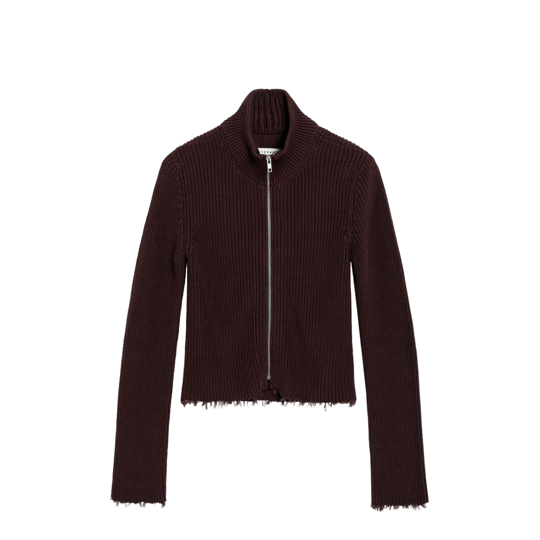 MAYFEYR - Mm6 Maison Margiela - Chocolate Rib-Knit Zip Cardigan - S52AM0309M13039144