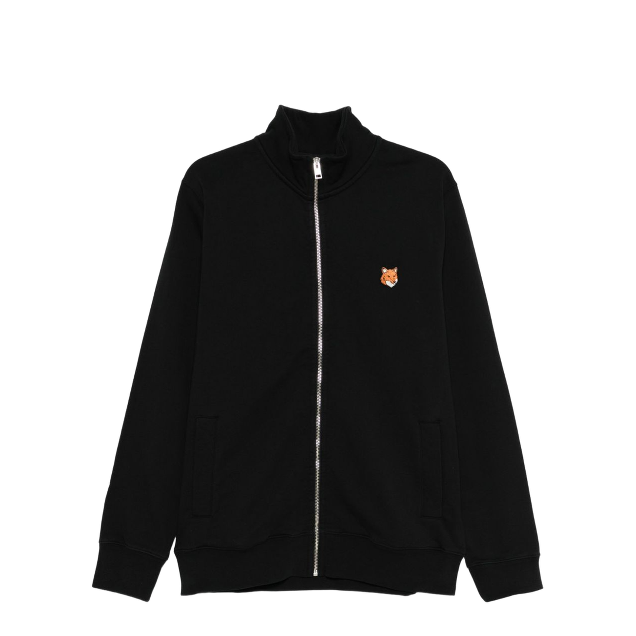 Black Wool Sweater - Fox Zip Neck