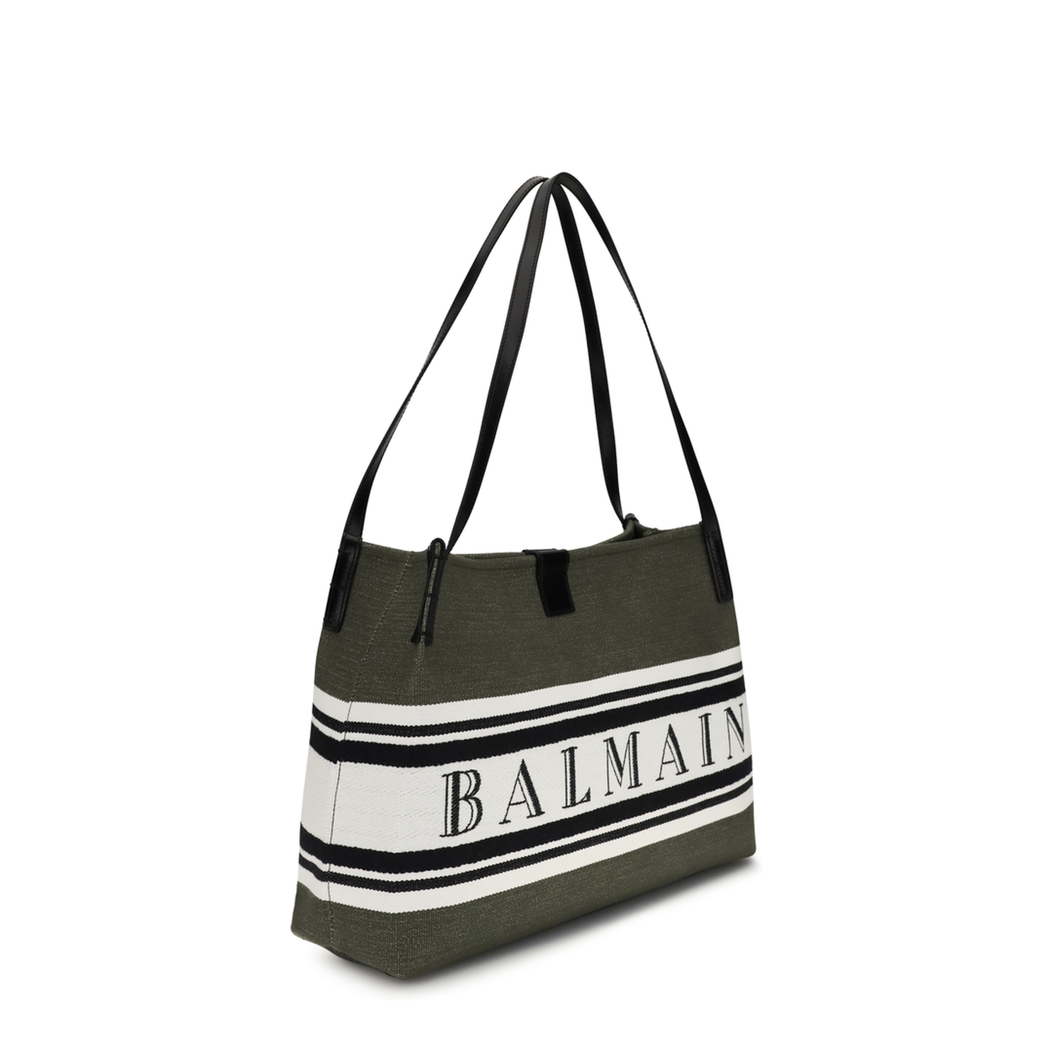 MAYFEYR - Balmain - Medium Canvas And Leather Release Tote - GN0FF034TJBR