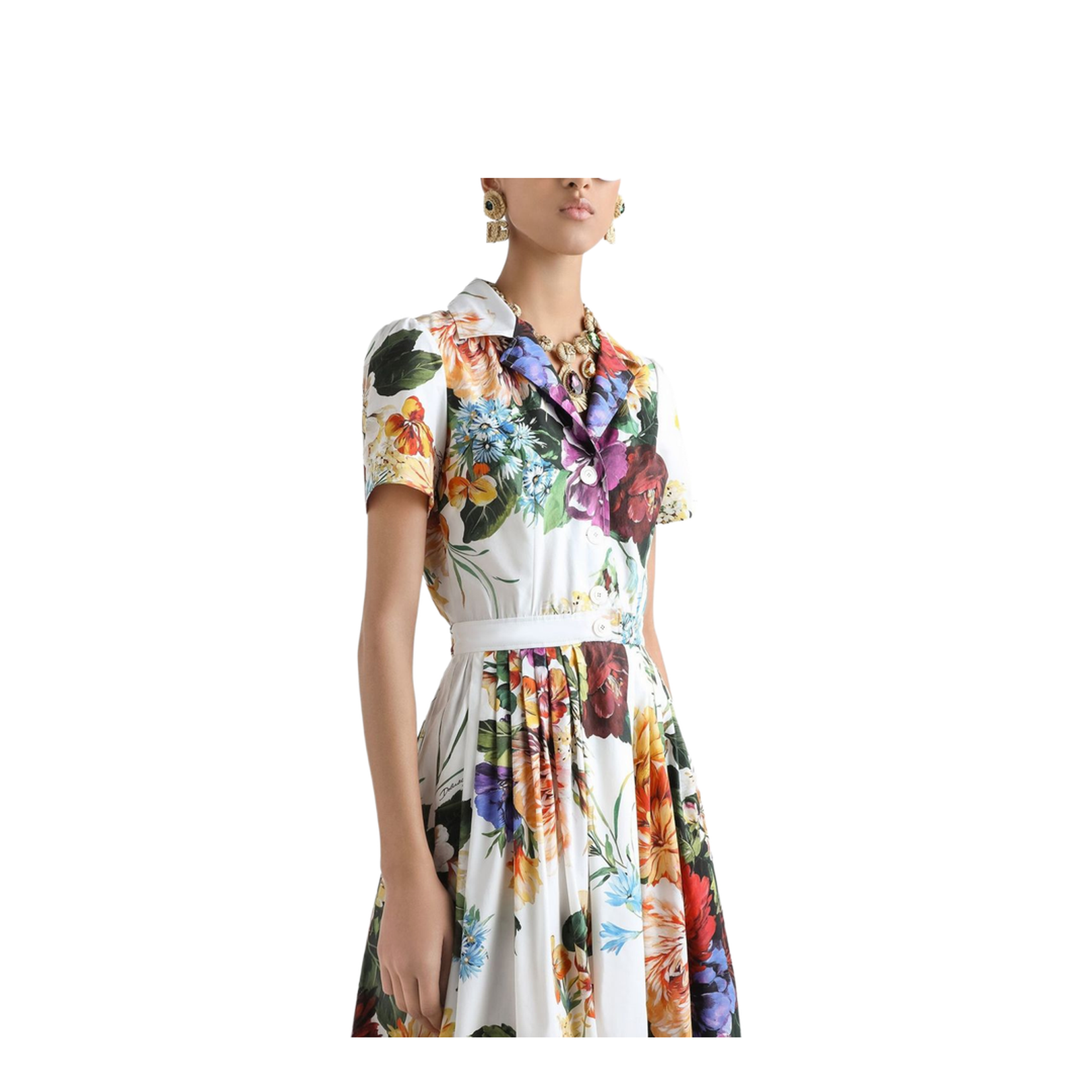 Floral Print Poplin Dress