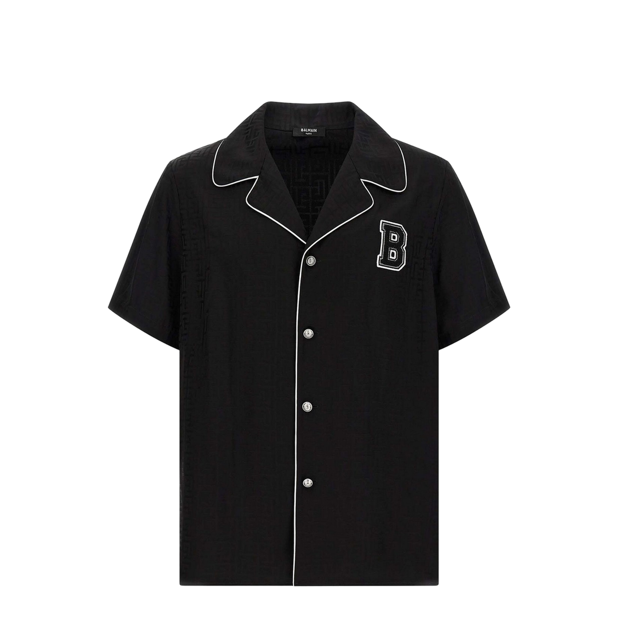 Varsity Pyjama Shirt Black