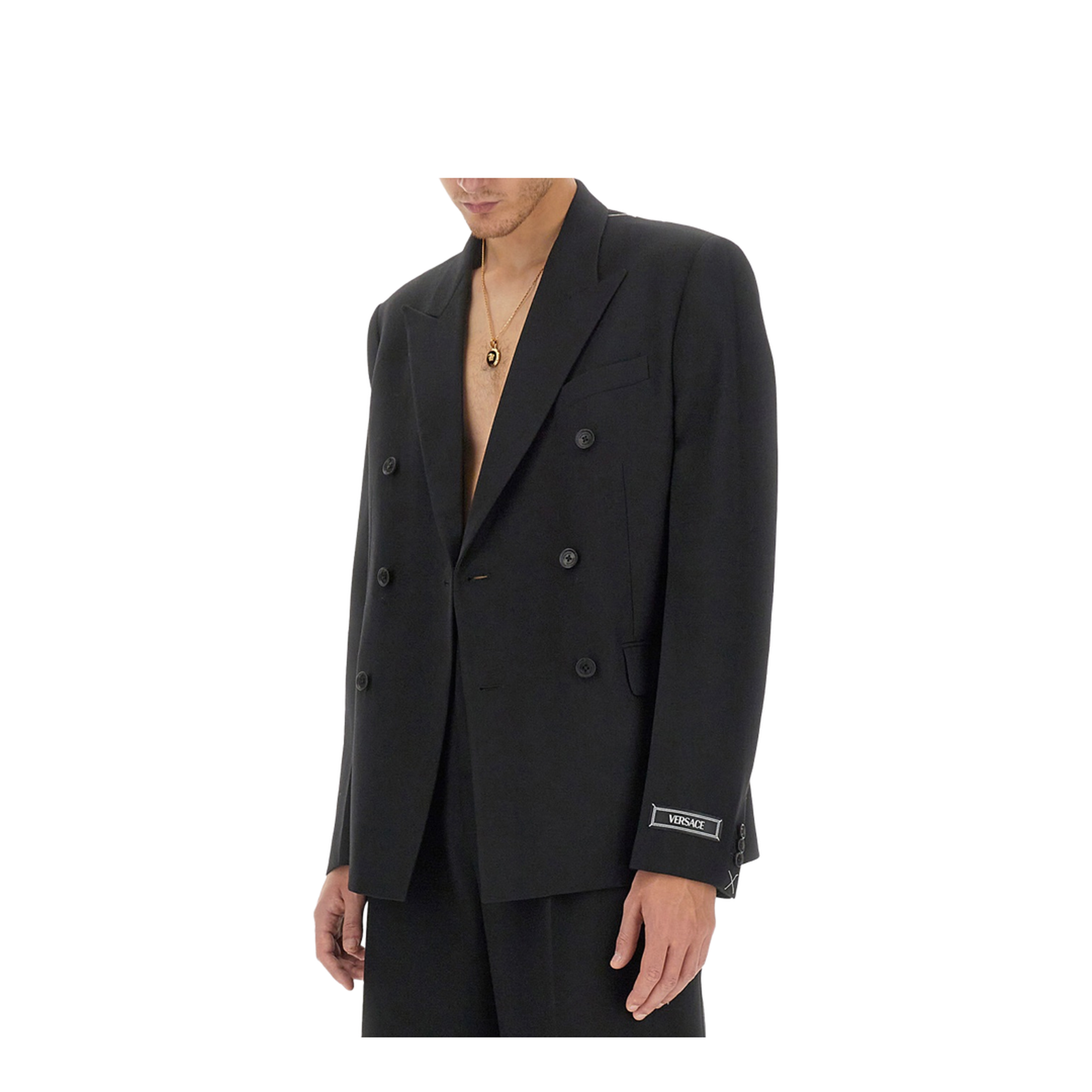Formal Jacket Wool Fabric - Black