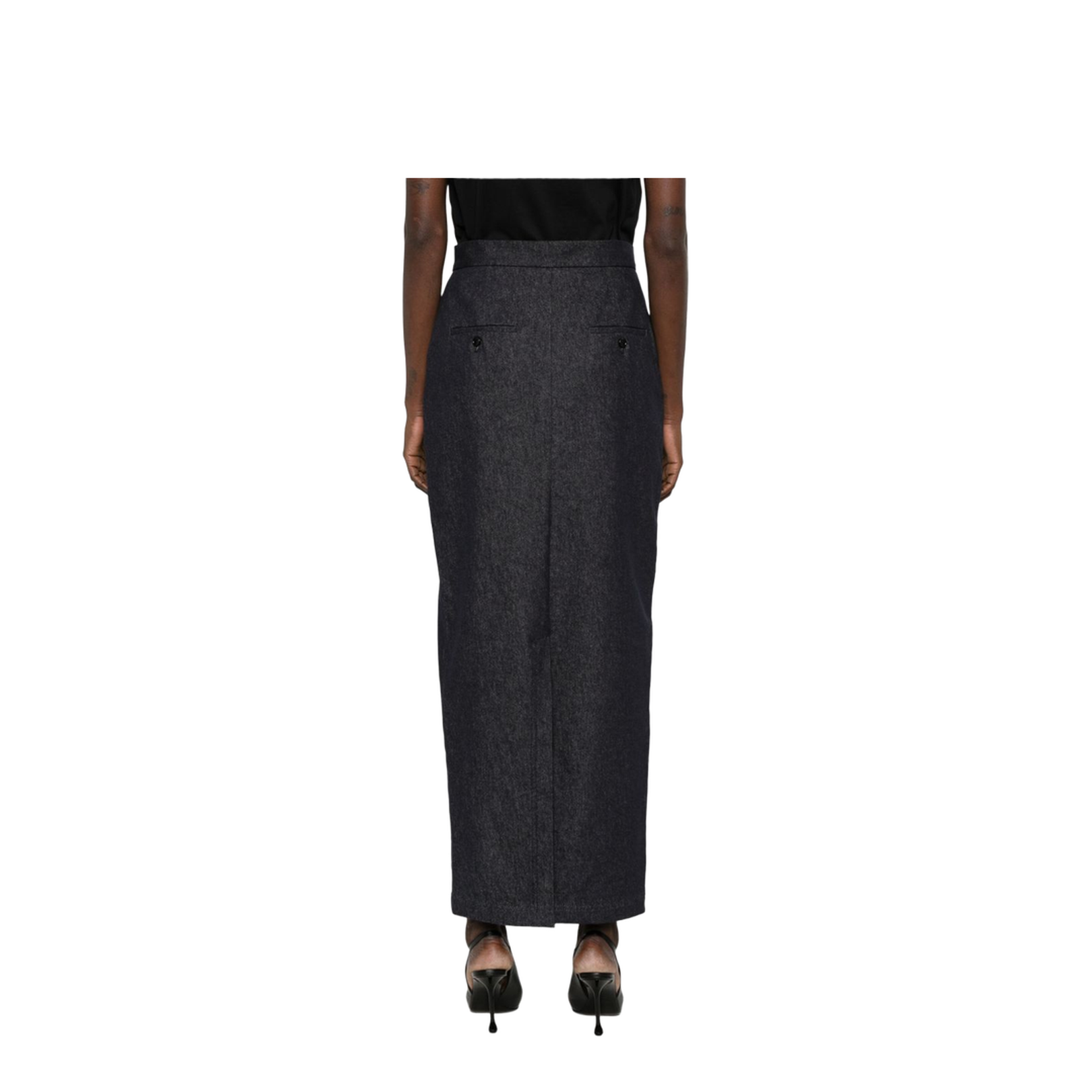 Cotton Long Skirt In Blue
