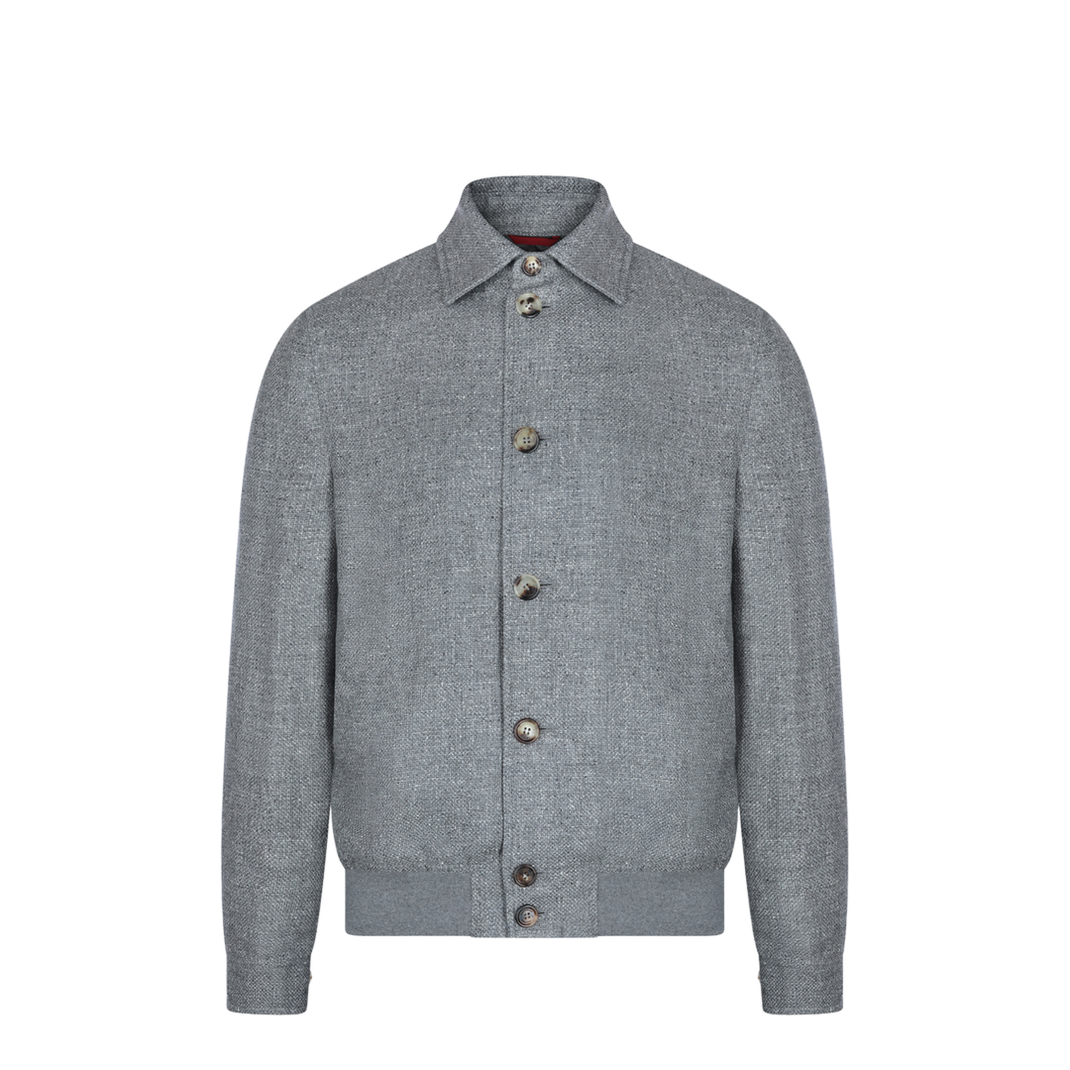Men's Buttoned Knit Jacket - Grey