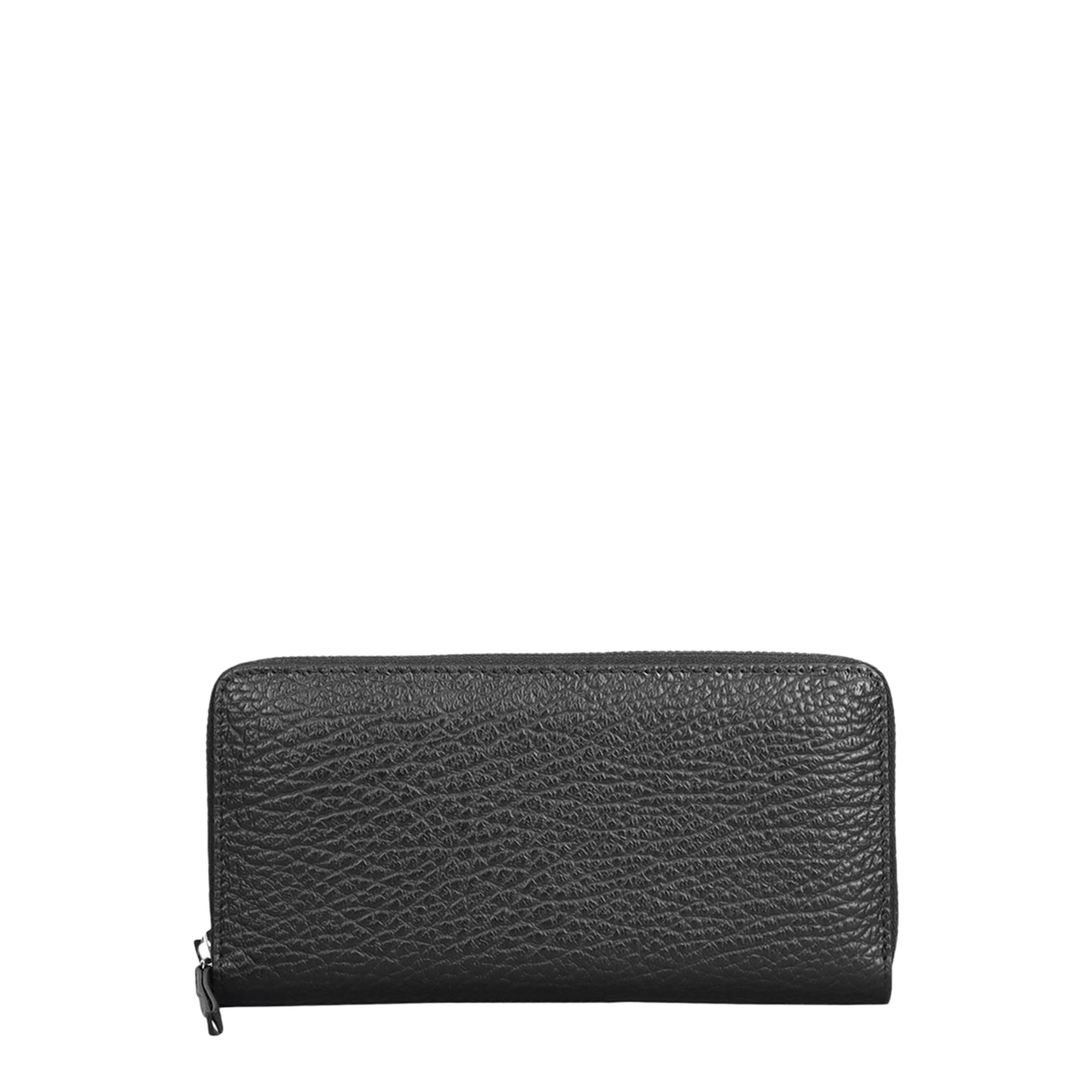 Four Stitches Calfskin Zip-Around Wallet - Black (Negro)