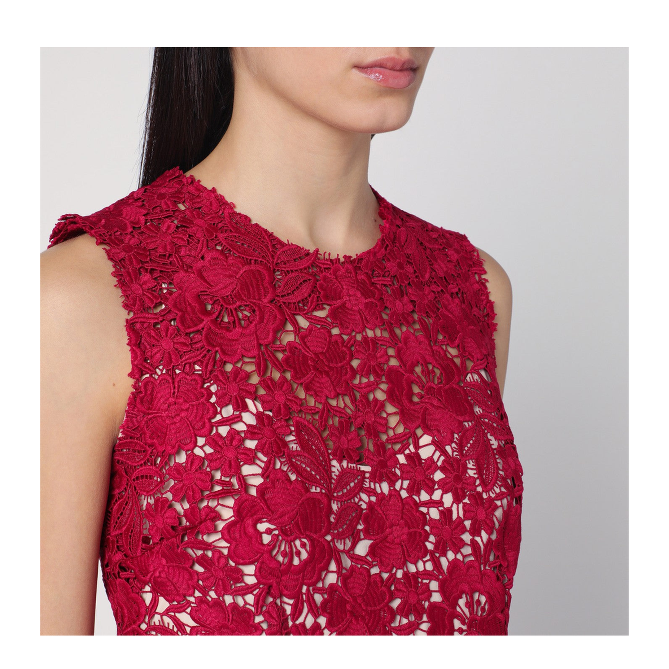 MAYFEYR - Parosh - Red Lace Midi Dress - D726018CO061