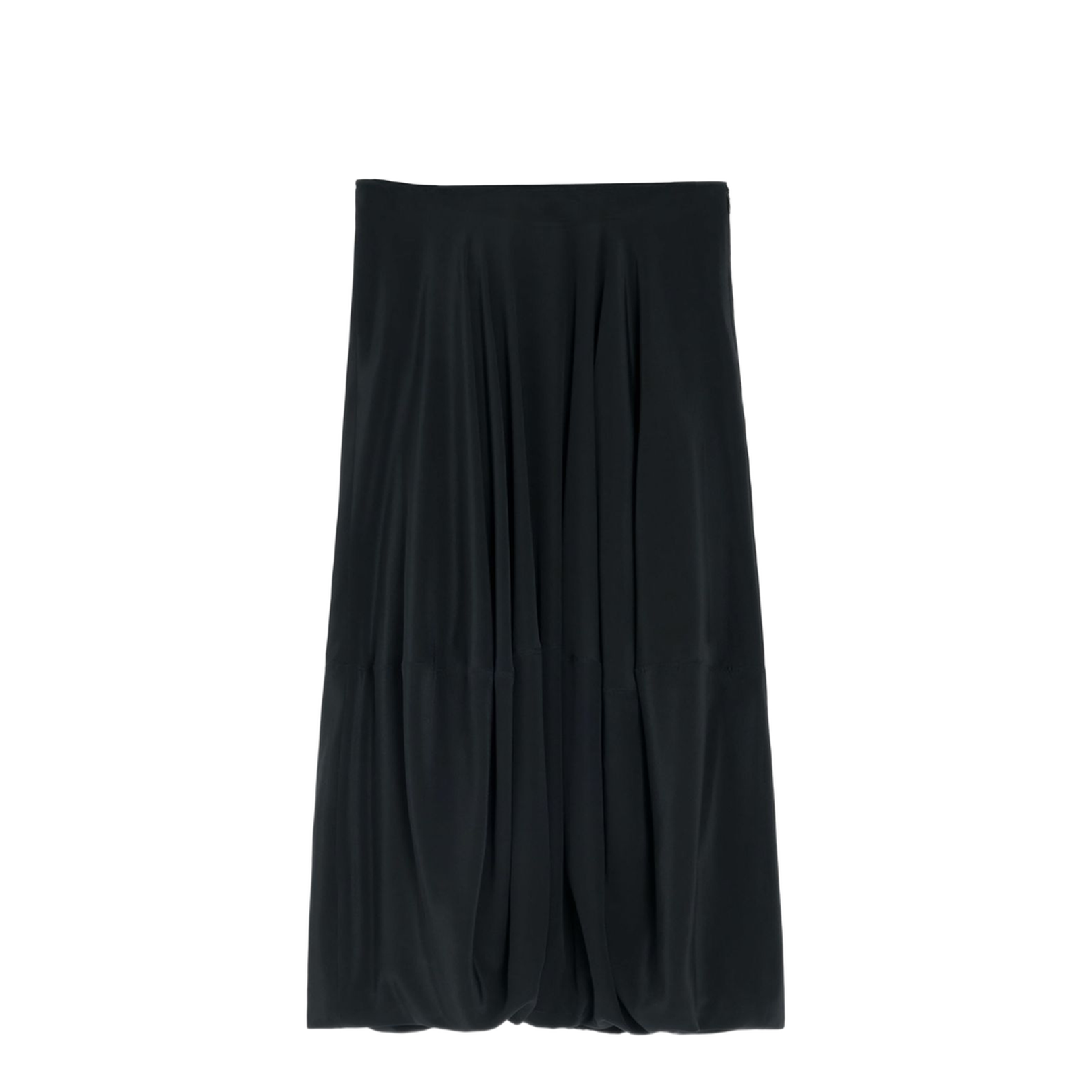 Balloon Skirt Silk Crepe de Chine Black