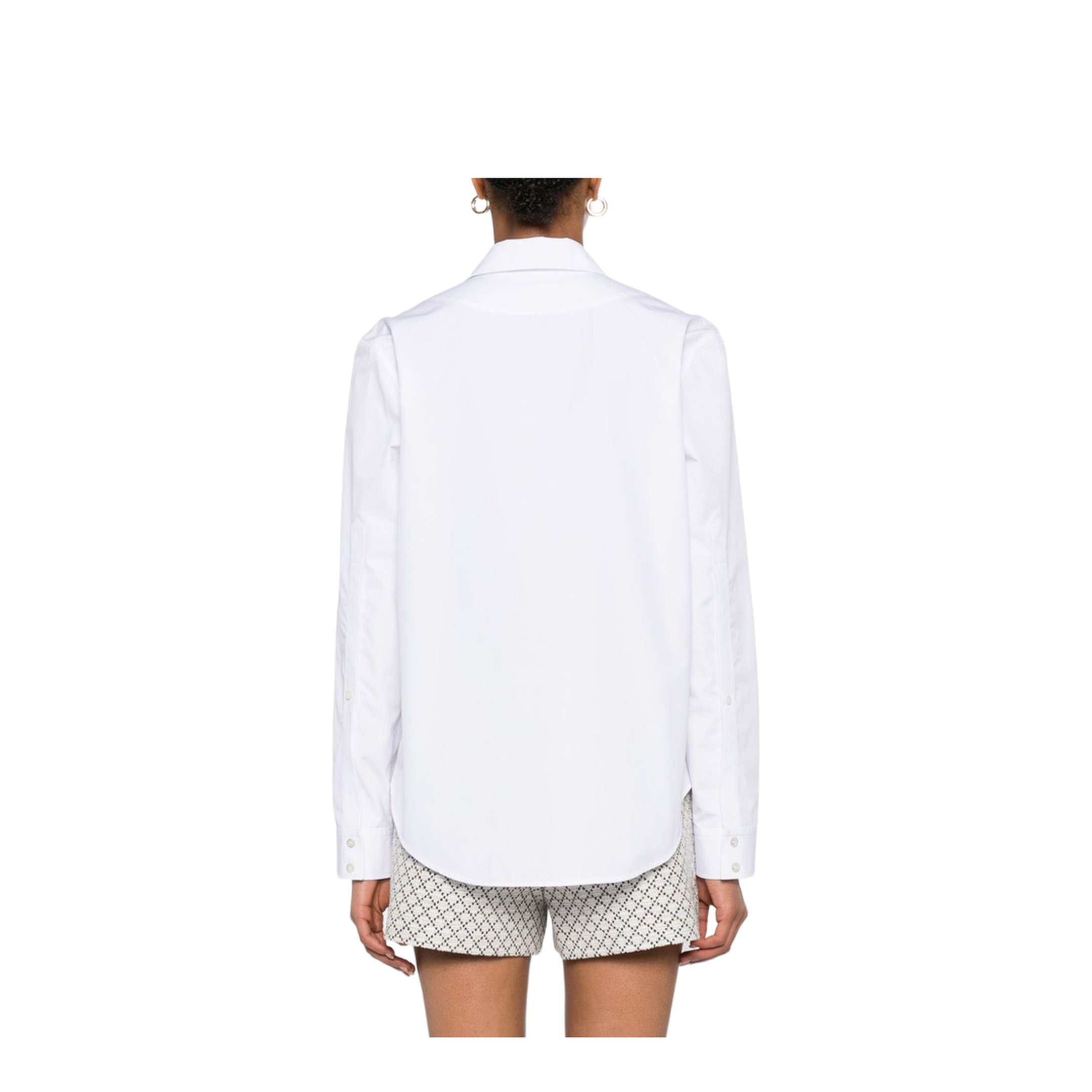 Cotton Poplin Shirt with Horsebit in White