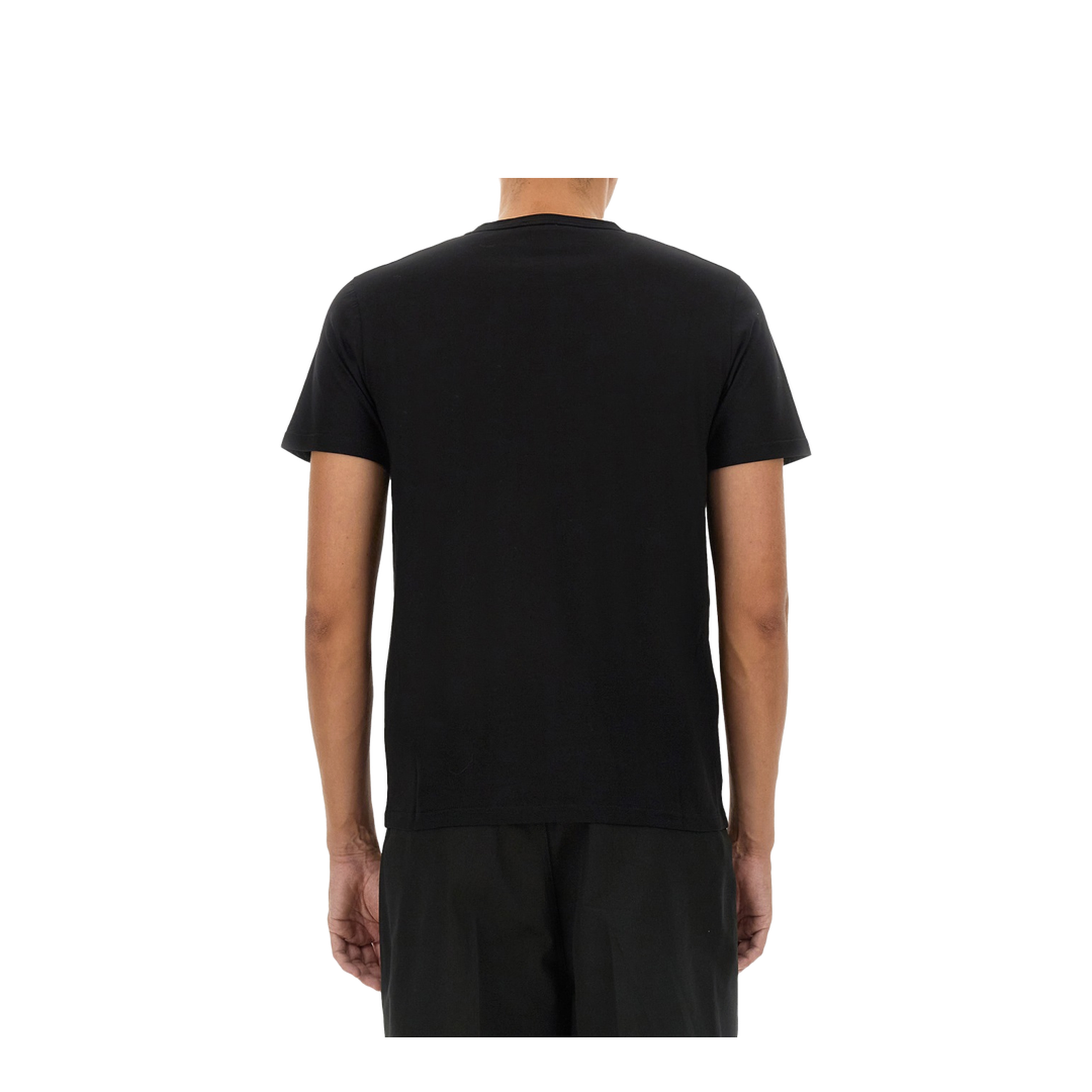 Black Cotton Jersey Crepe Crewneck T-Shirt