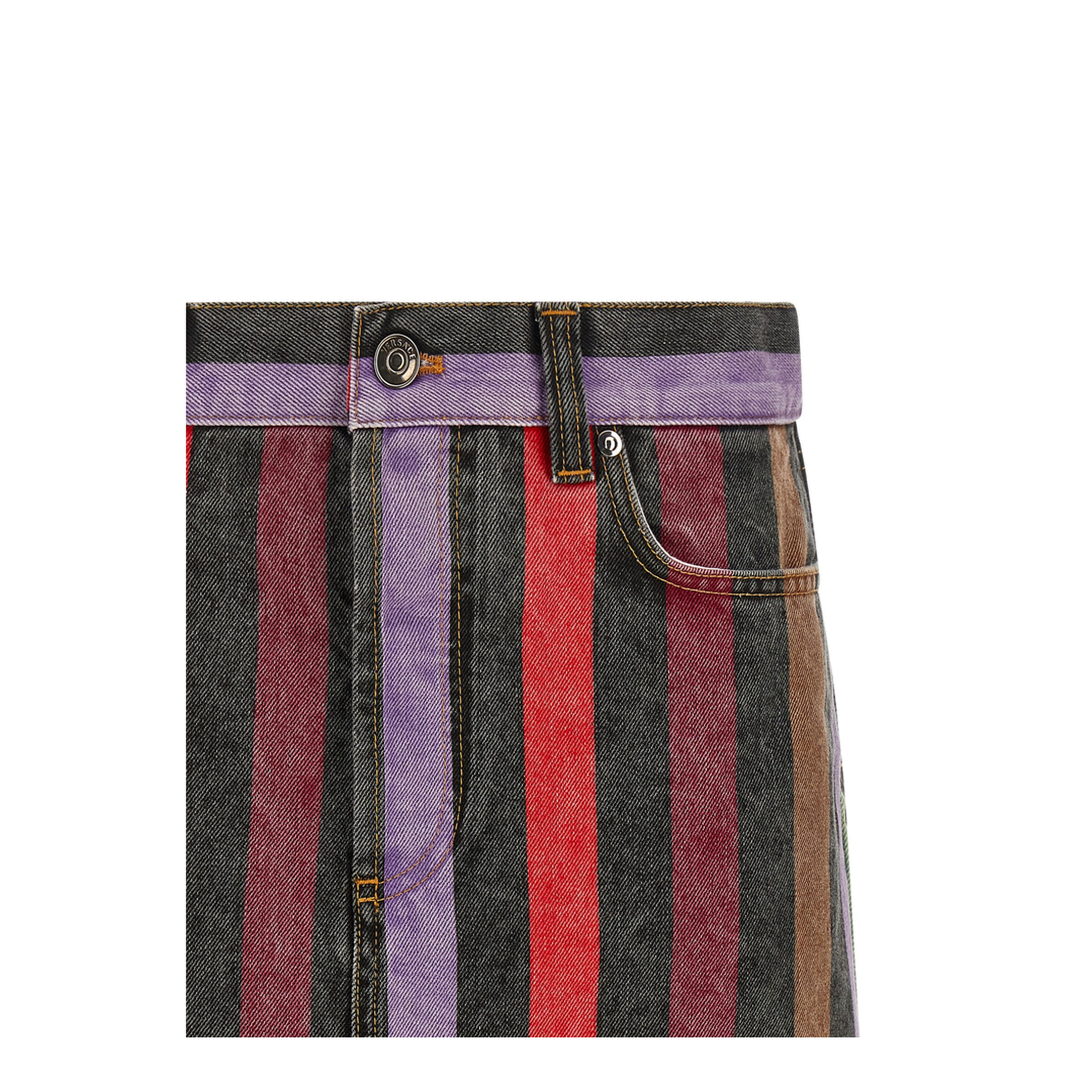 MAYFEYR - Versace - Striped Denim Skirt - 10256701A183861D070