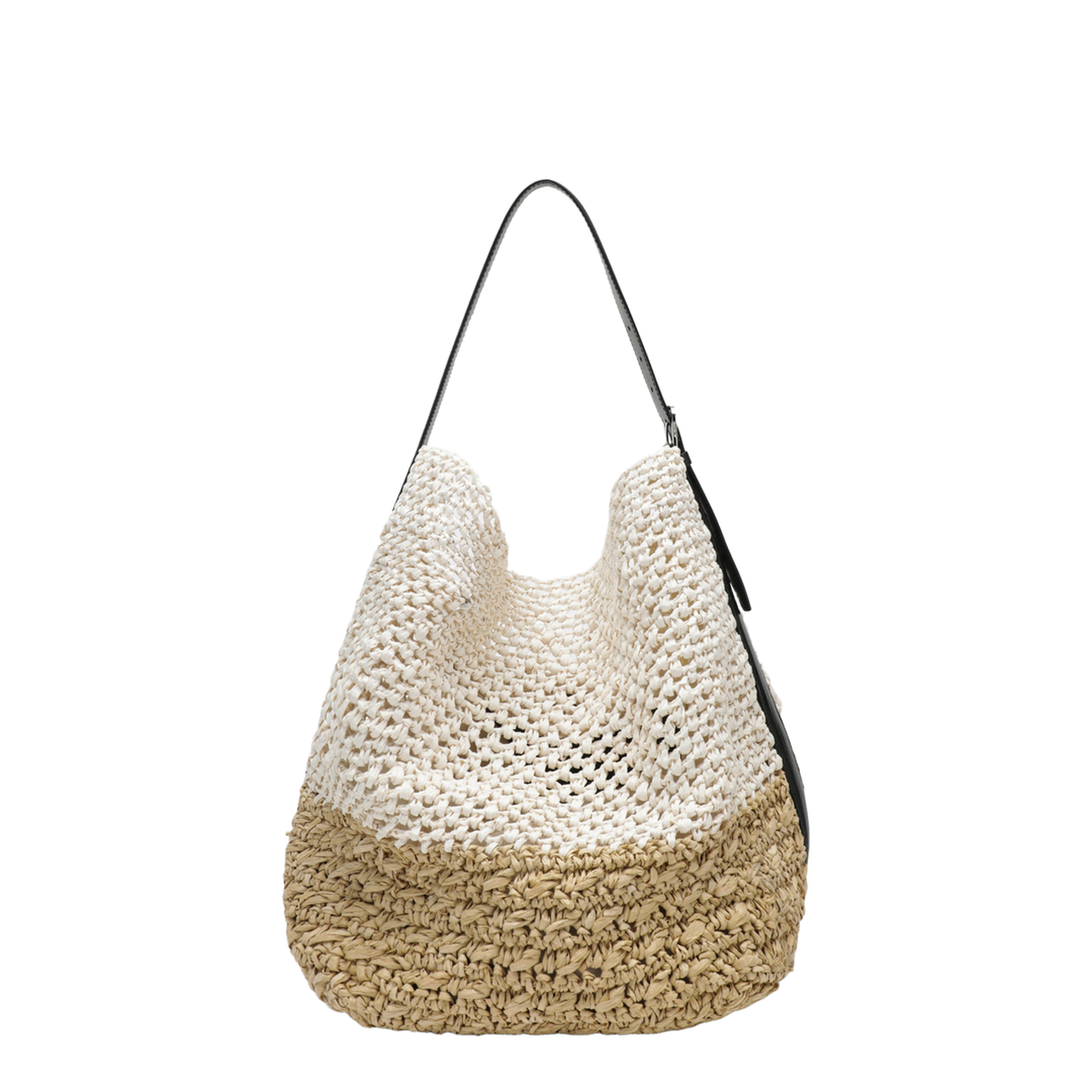 MAYFEYR - Toteme - Tote Bag With Belt Detail In Écru Raffia - 263-WAL853FB0647434