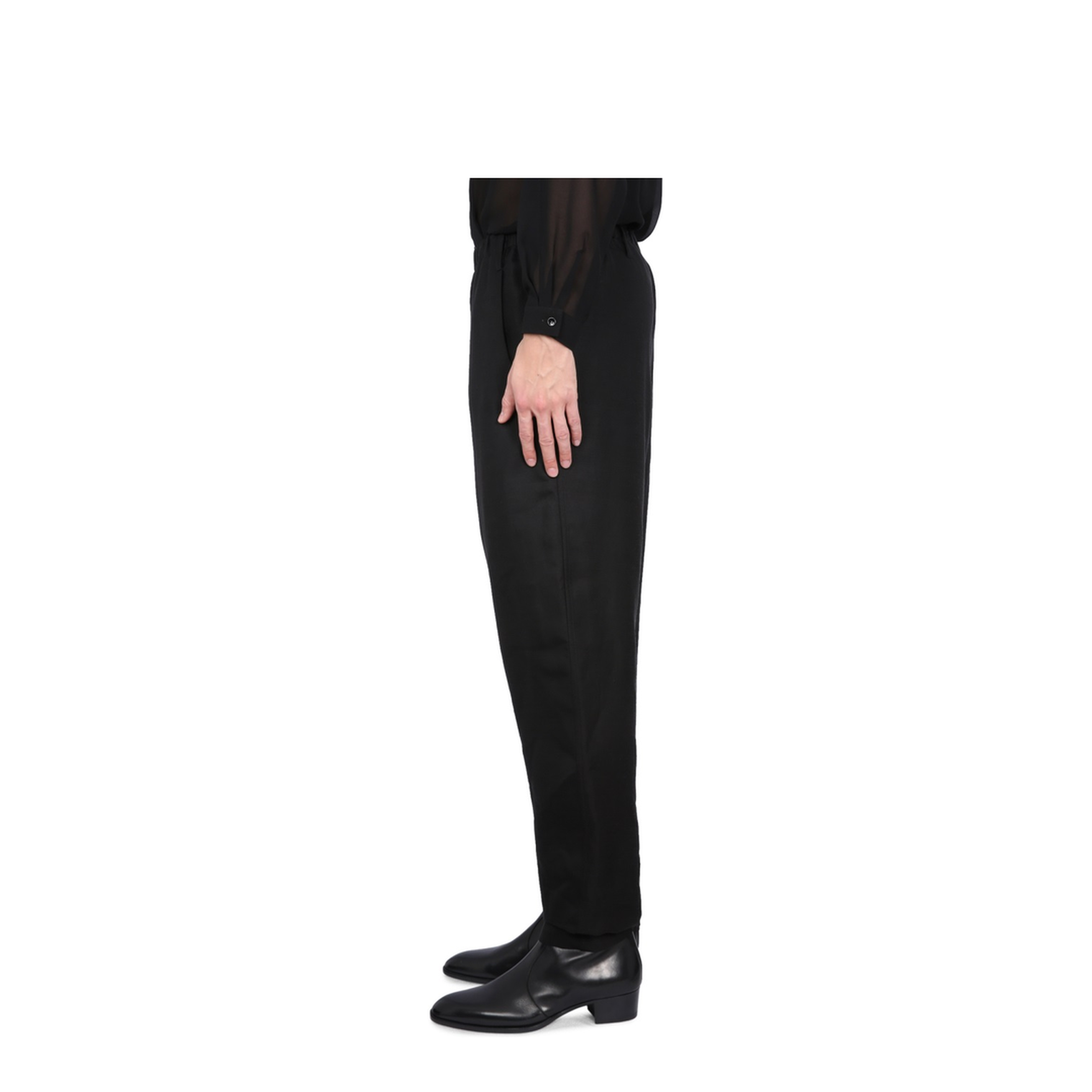 Black Viscose Blend Pant
