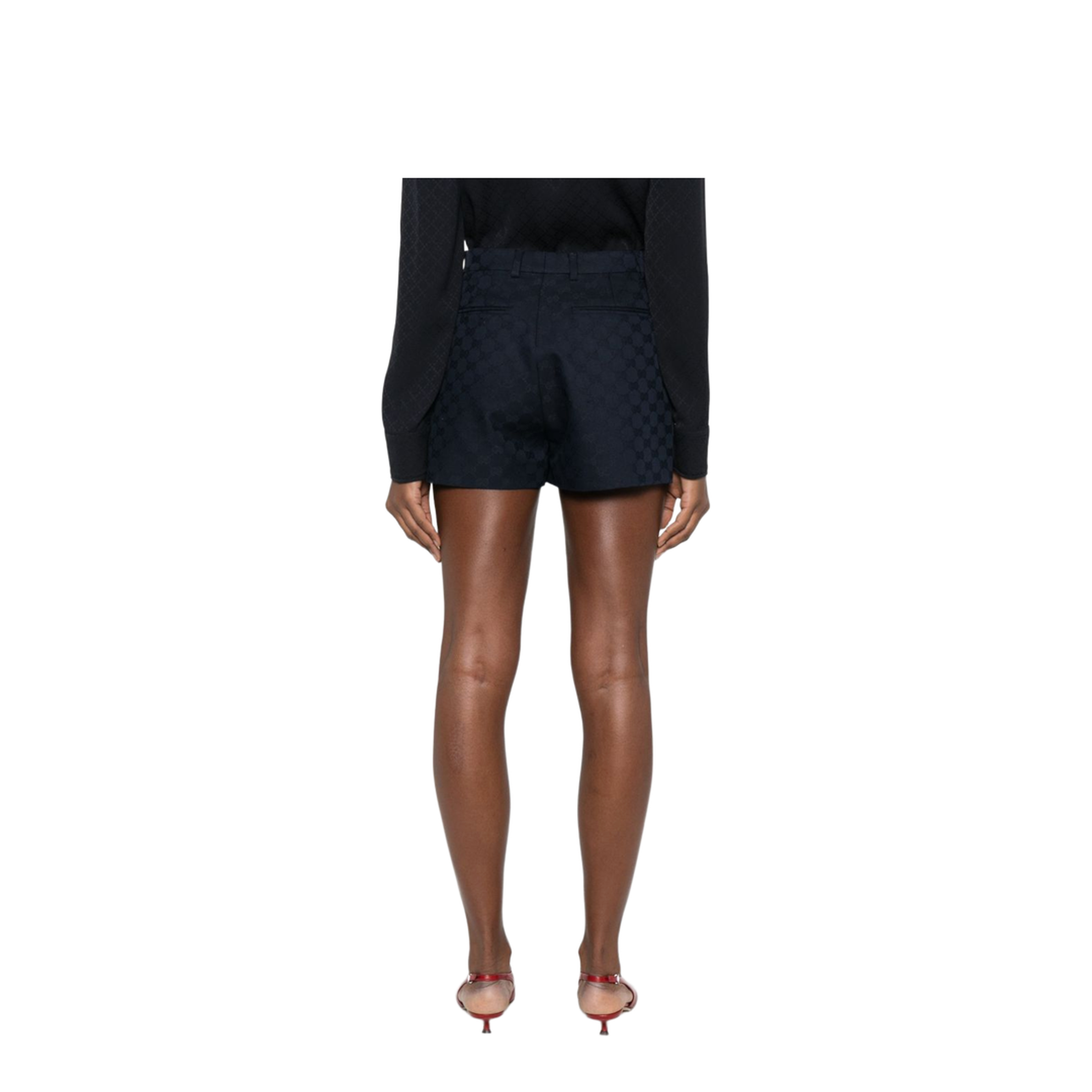 Blue Gg Cotton Gabardine Shorts