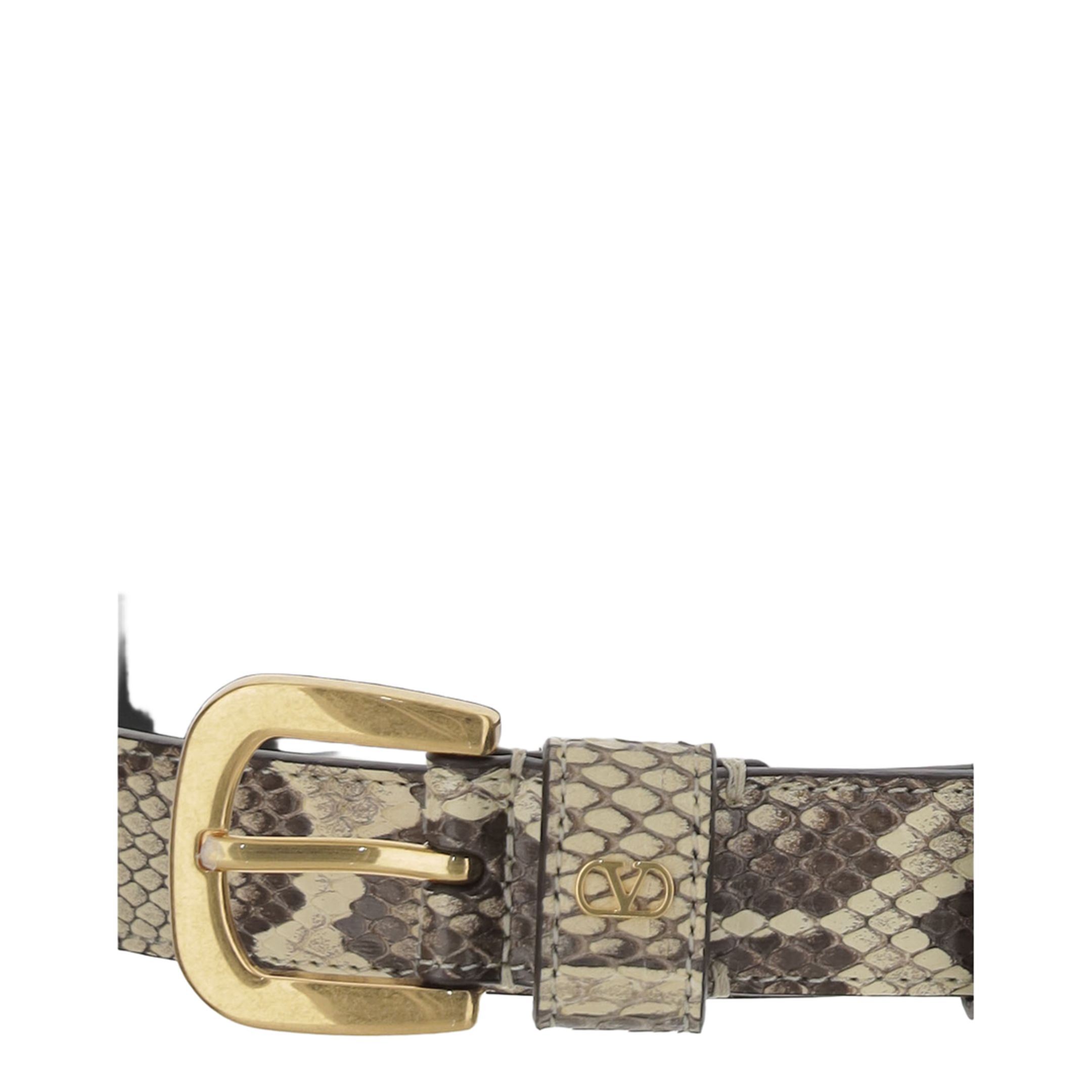 Python Pattern Belt Beige