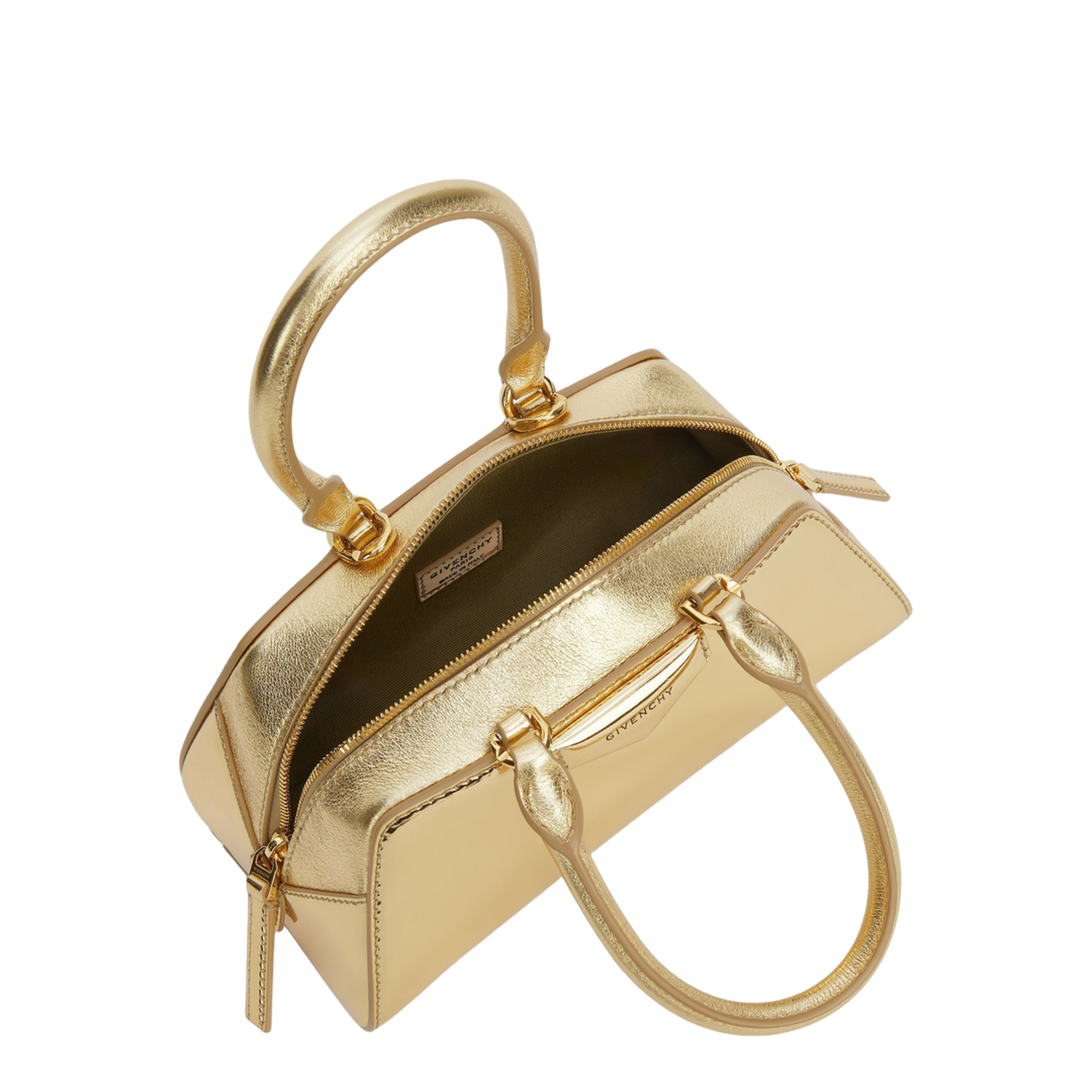 Mini Antigona East-West Bag in Laminated Leather