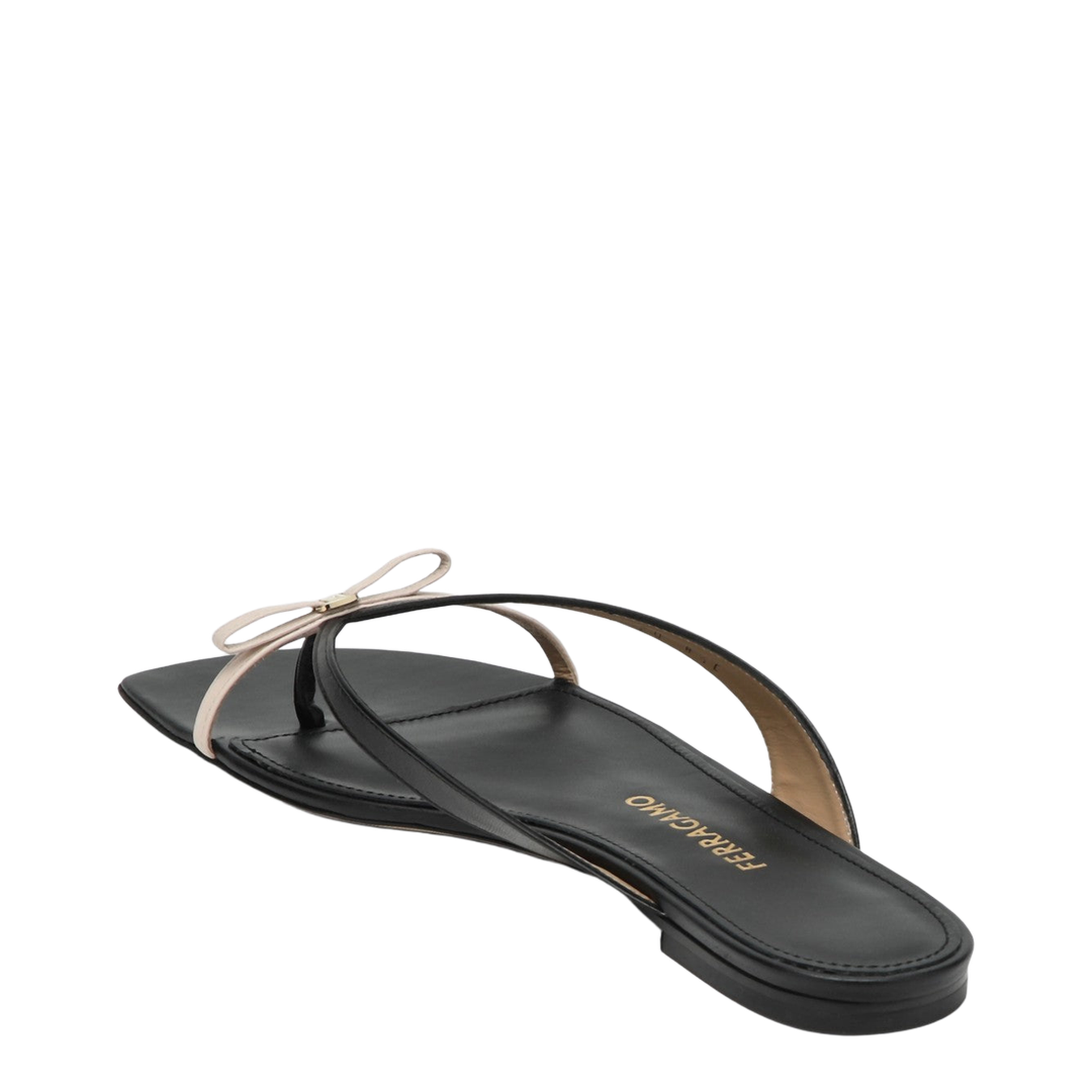 Mini Bow Flip-Flop Black and Powdery
