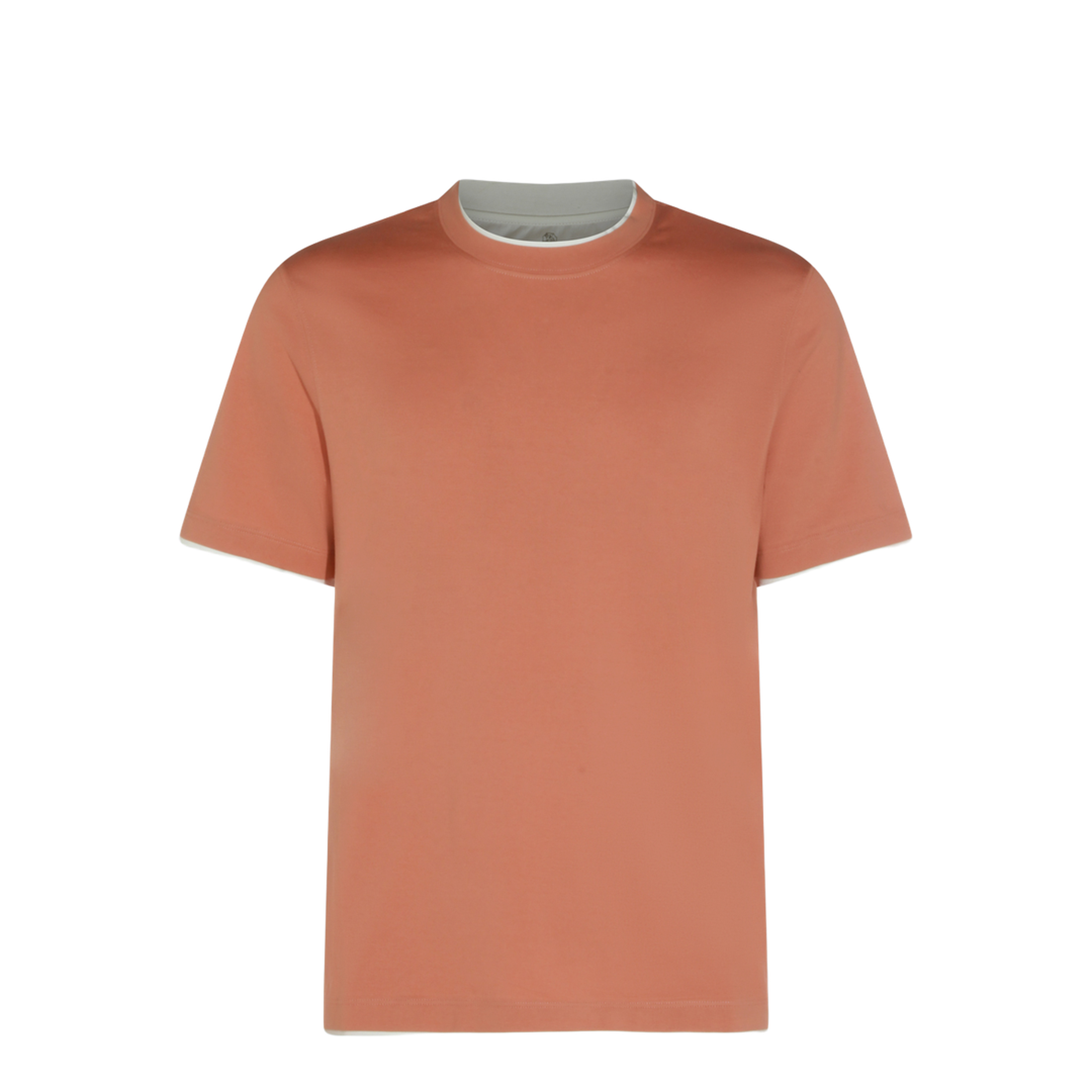 Faux Layering Crewneck T-Shirt Orange