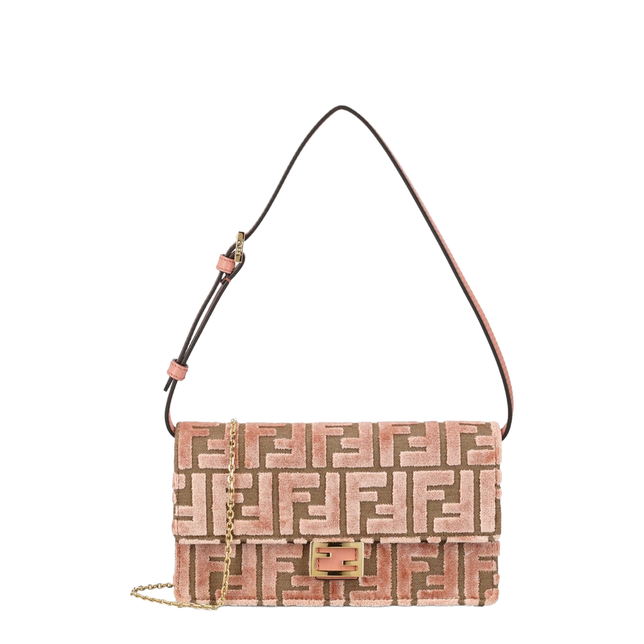 Wallet On Chain Baguette Fabric Pink