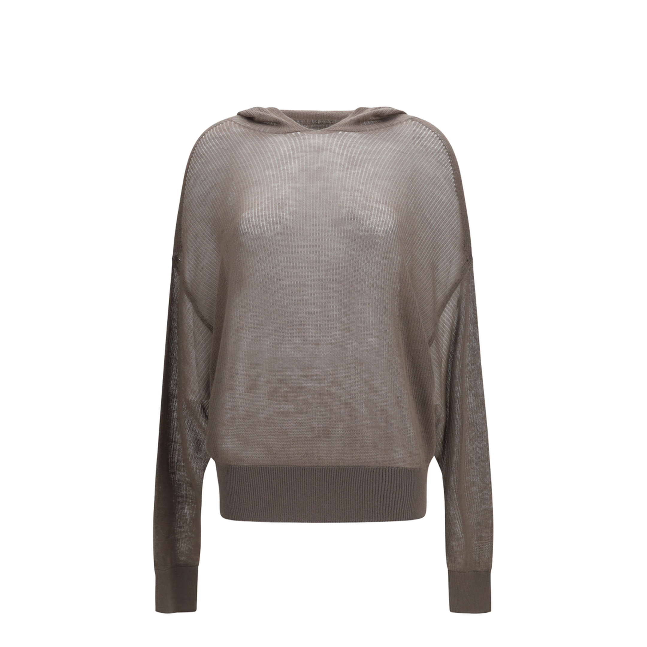 MAYFEYR - Rick Owens - Semi-Sheer Knit Hoodie - RO01F6660RIBWSL