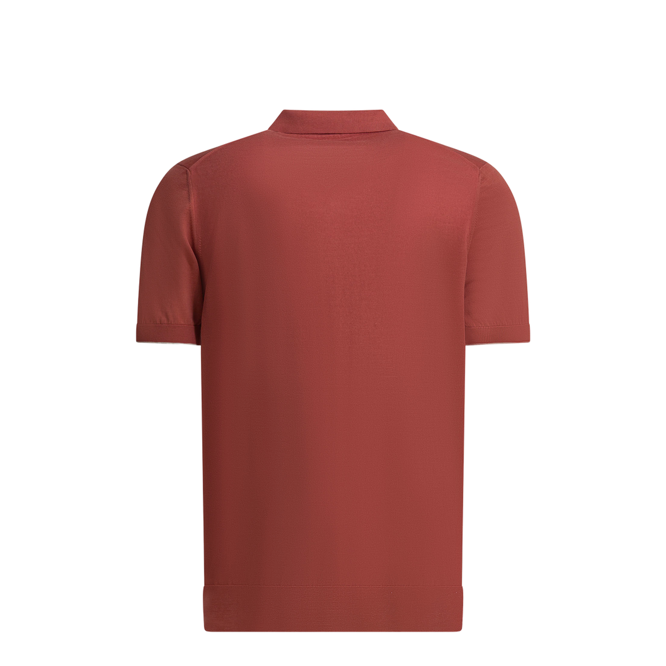 Cotton Buttonless Polo Shirt In Red