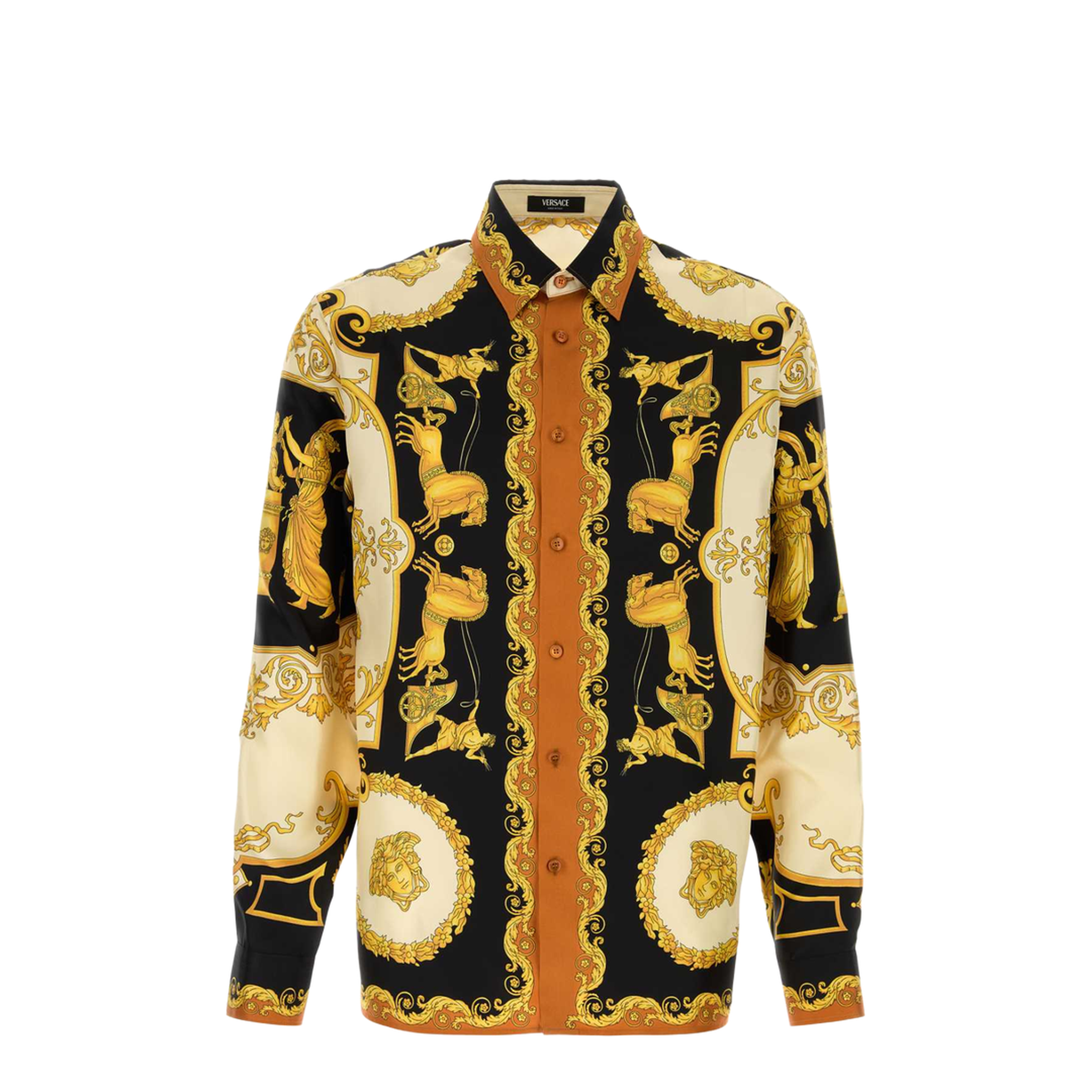 Silk Shirt Multicolor Motif