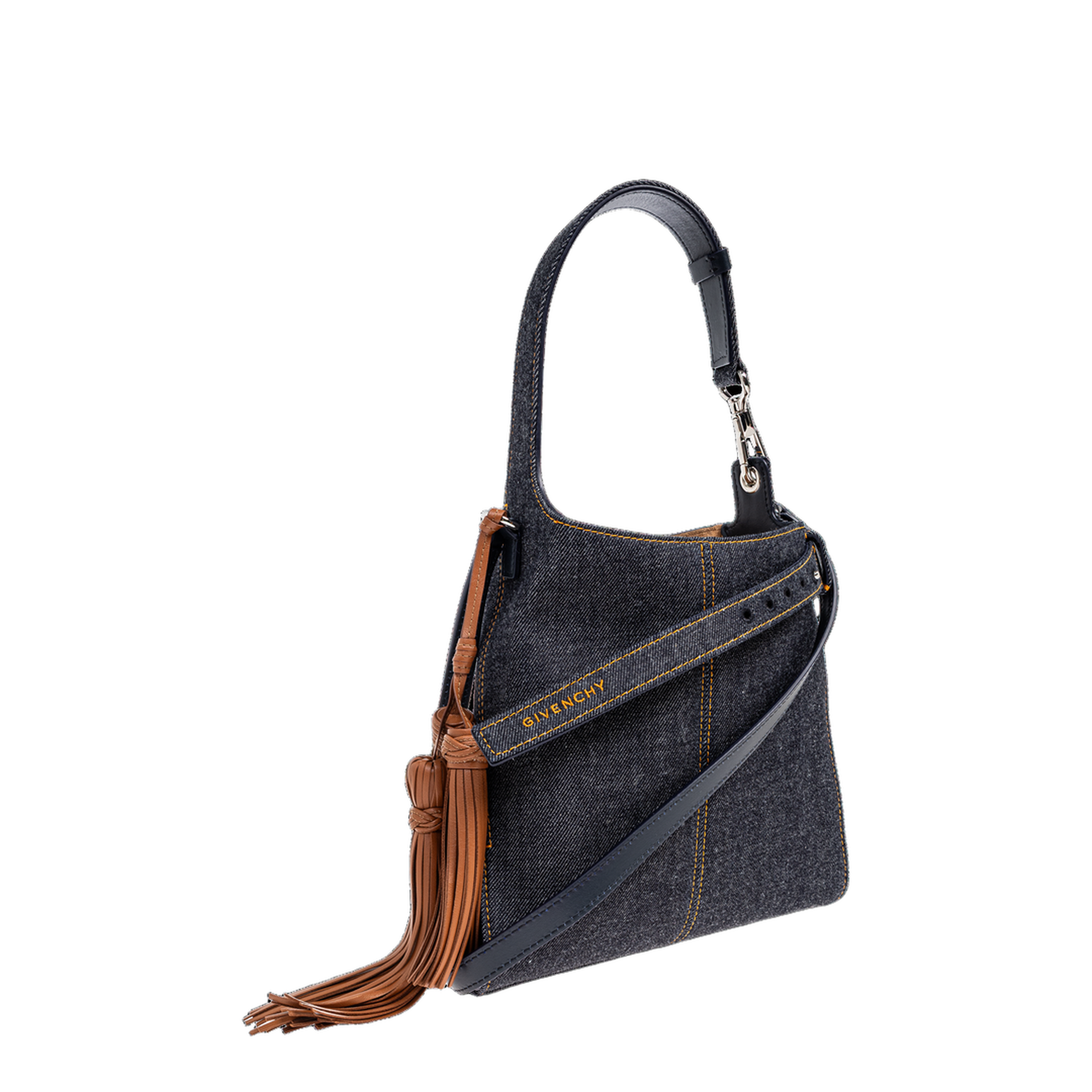 Mini Belted Hobo Bag in Denim - Indigo Blue