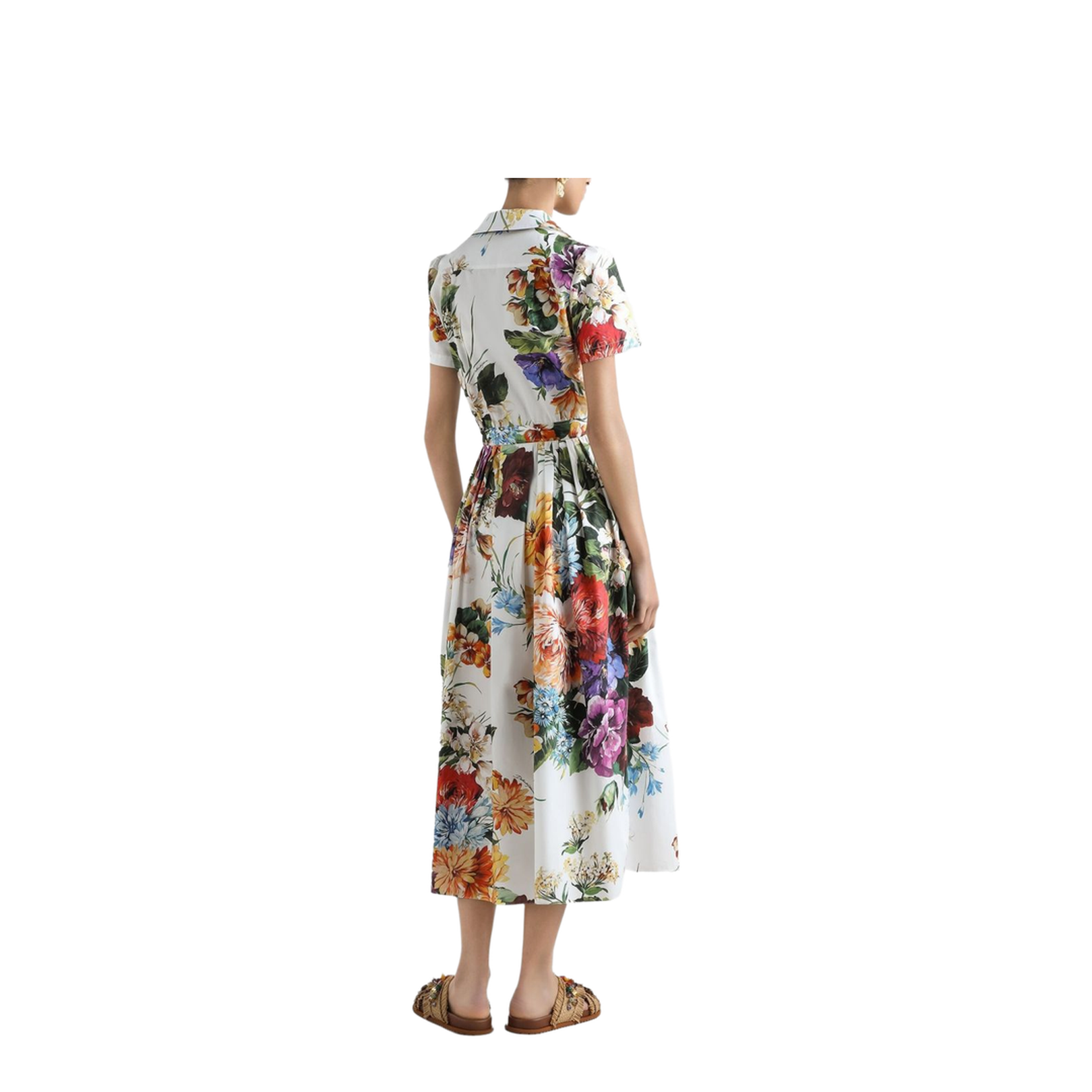 Floral Print Poplin Dress